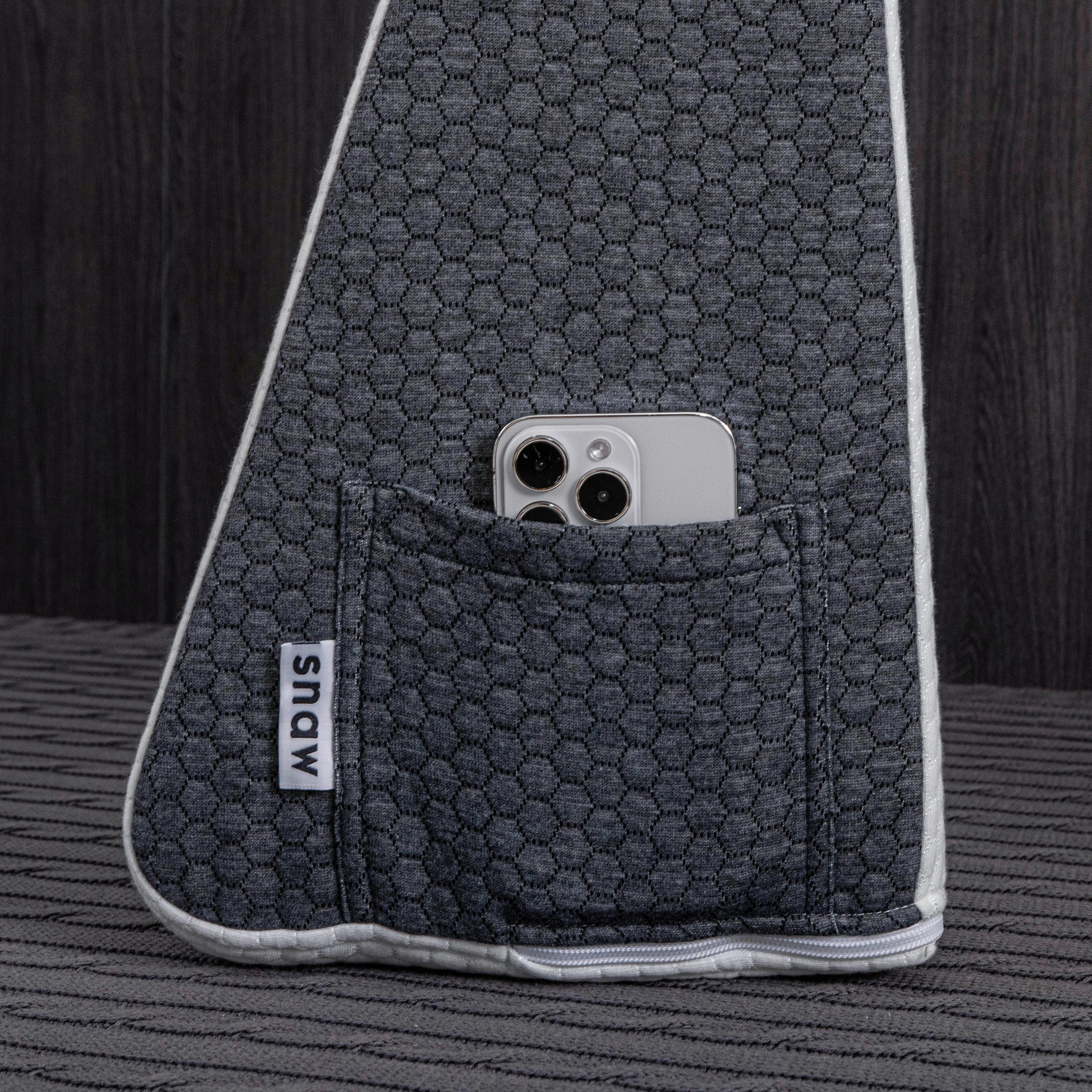 Ergonomic Memory Foam Neck Support Pillow in a grey color, featuring an adjustable design with hypoallergenic properties.