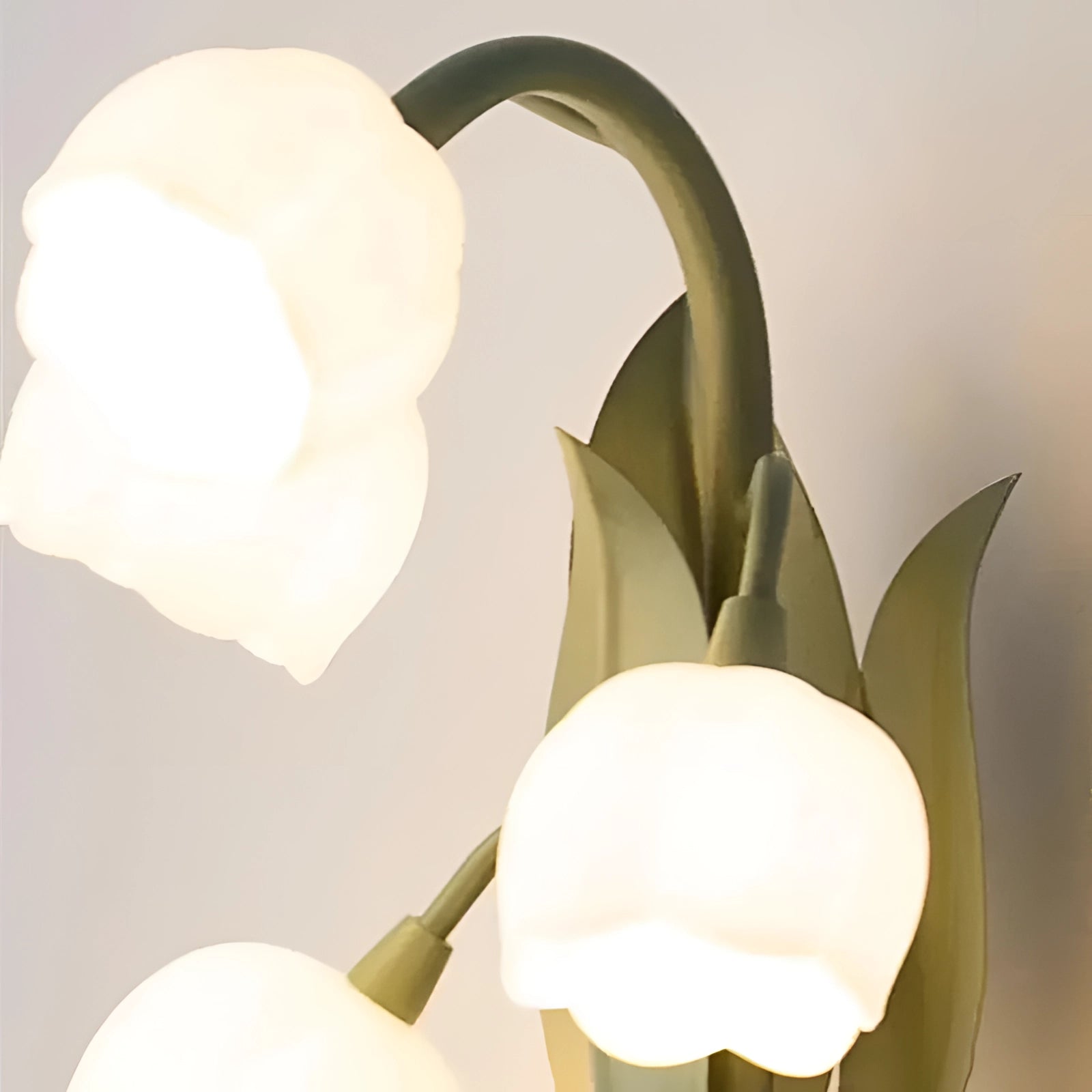 Floral Tulip Table Lamp with LED night light, featuring a nature-inspired design with realistic tulip-shaped flowers and petals, resembling a perennial flowering plant in a still life arrangement.