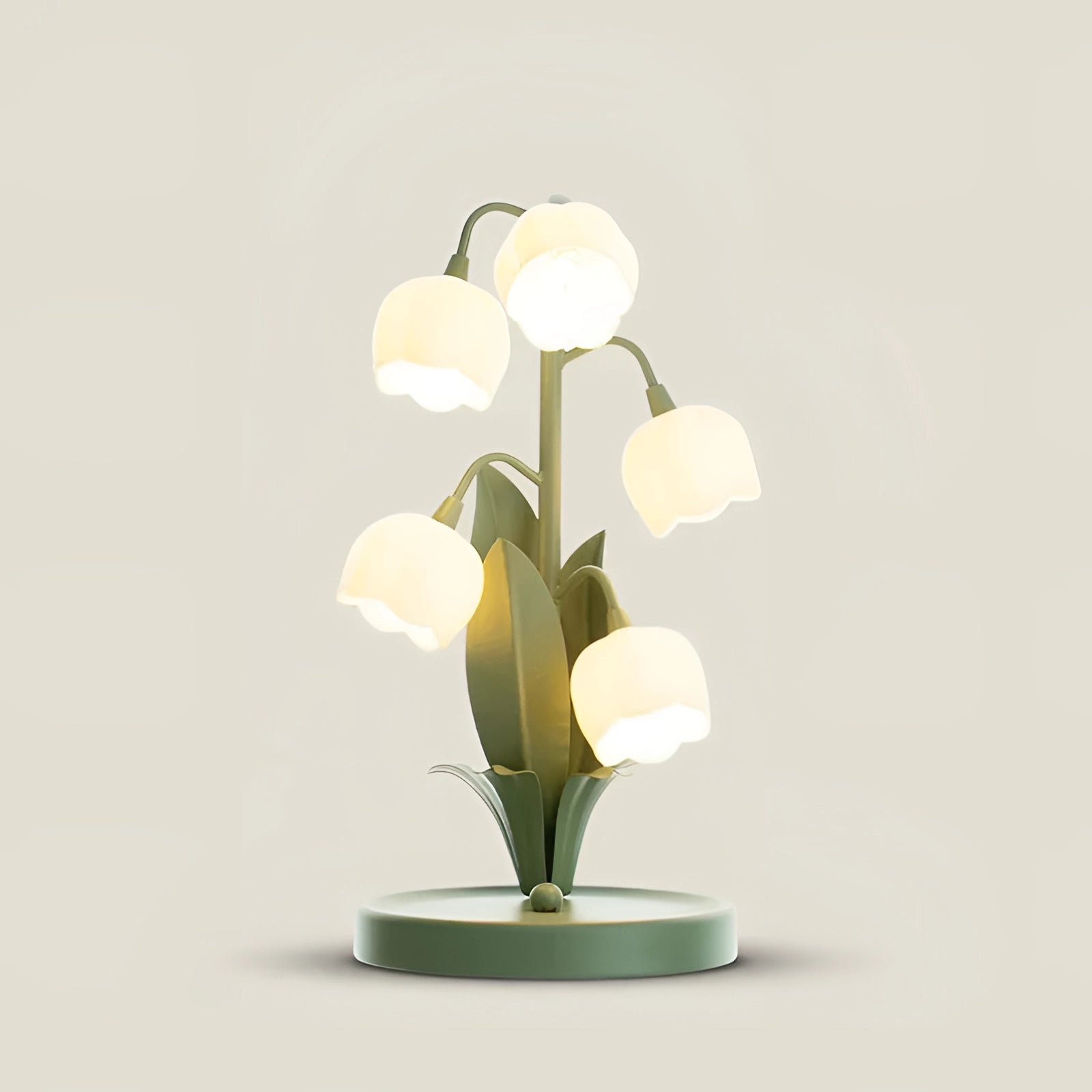 Nature-inspired floral tulip table lamp featuring LED lighting, designed to resemble a vibrant flowering plant with detailed petals and a vase-like base.