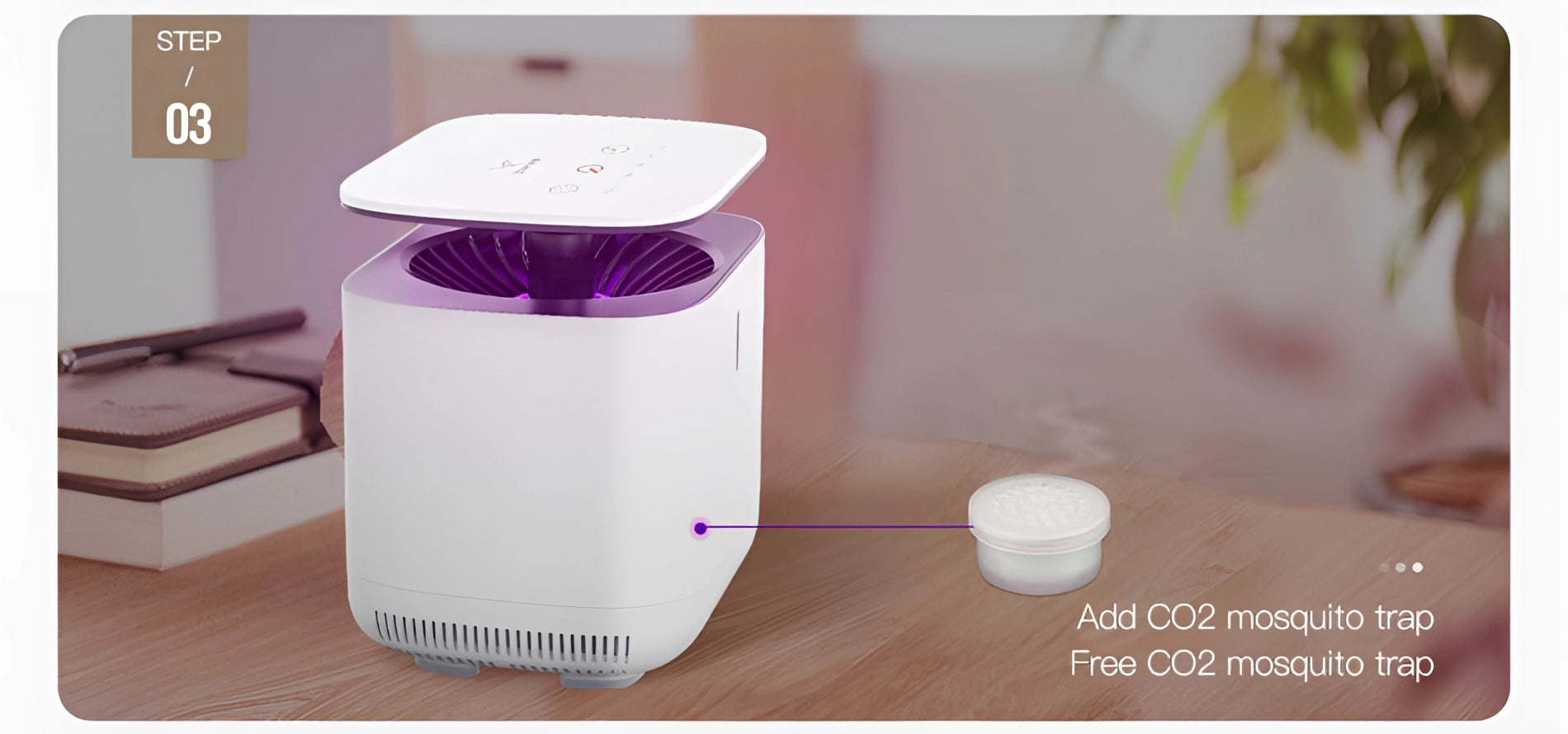 Futuristic compact multimedia projector with a sleek portable stand, featuring a cylindrical design in a vibrant purple-magenta hue, resembling a modern home appliance with a glossy plastic finish.