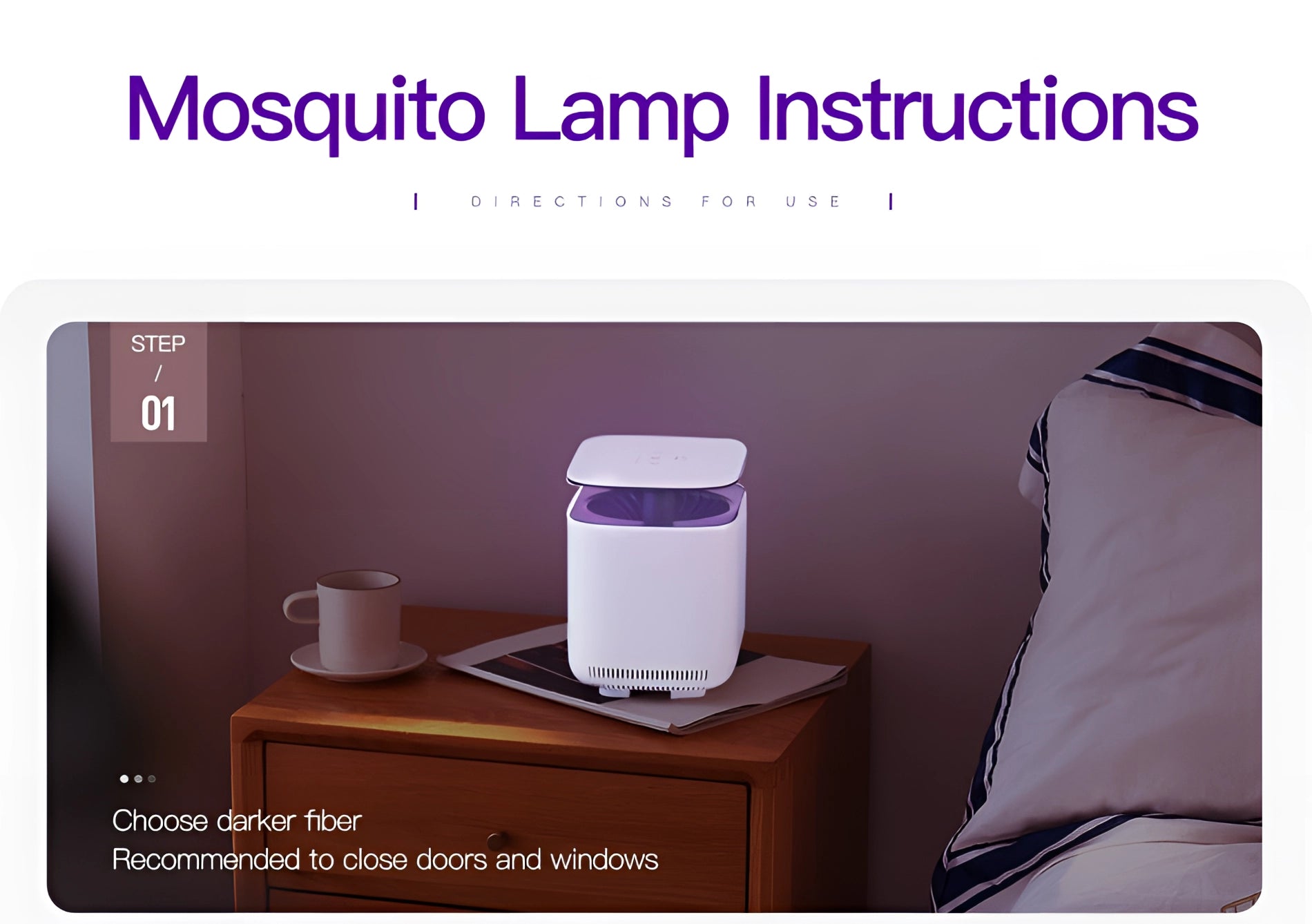 Futuristic compact multimedia projector displayed on a sleek portable stand with a purple coffee cup and saucer set beside it.