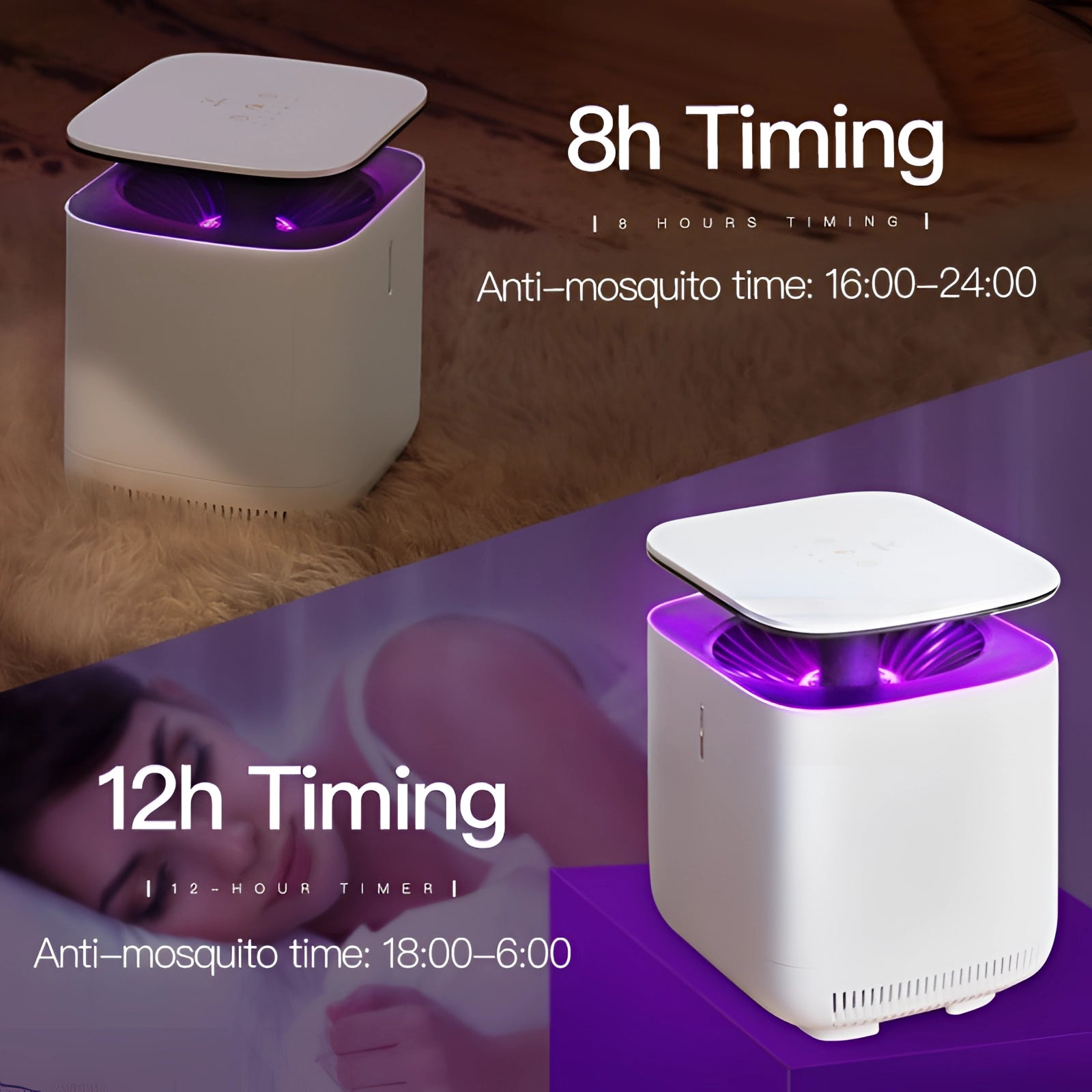 Futuristic compact multimedia projector in a vibrant purple color, featuring a sleek portable stand, with a rectangular shape and magenta accents.