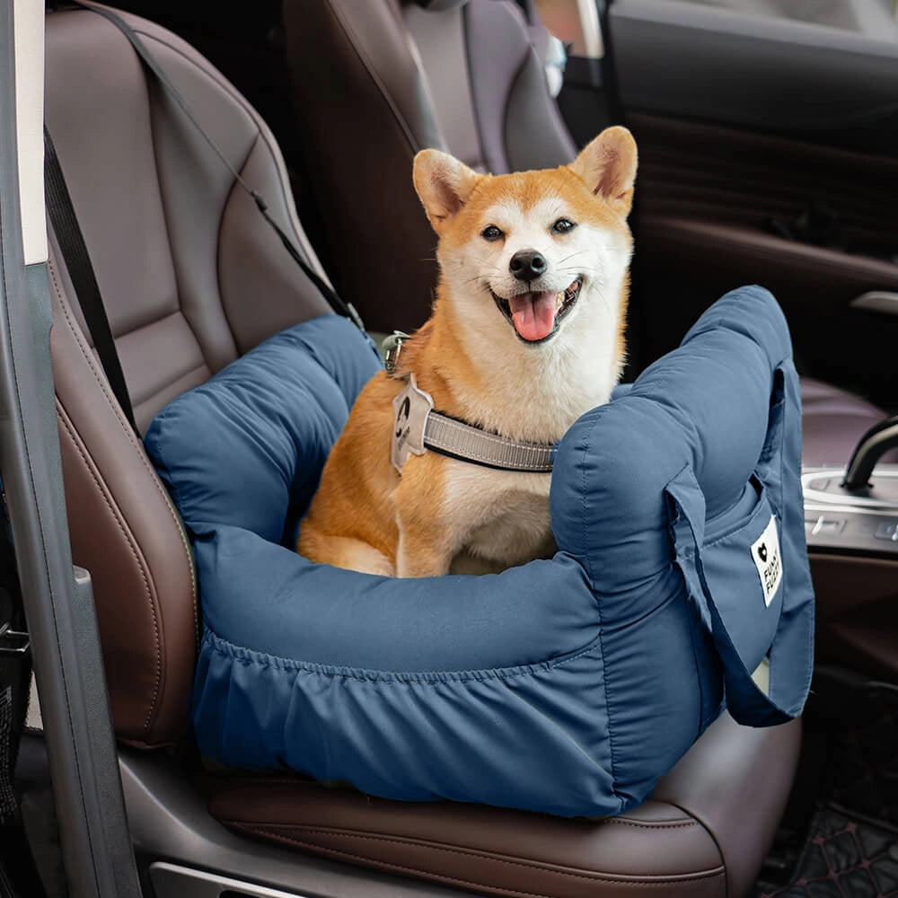 Luxury Dog Car Seat - Secure Non-Slip Booster with Seatbelt Harness