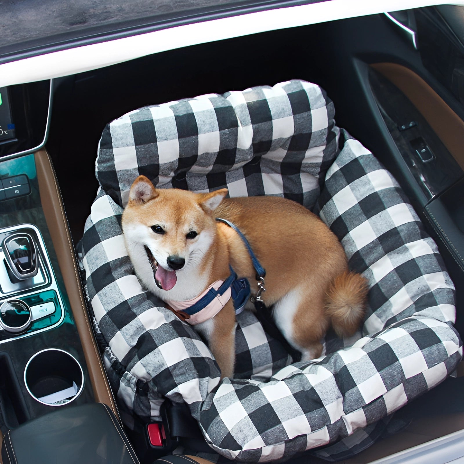 Luxury Dog Car Seat - Secure Non-Slip Booster with Seatbelt Harness