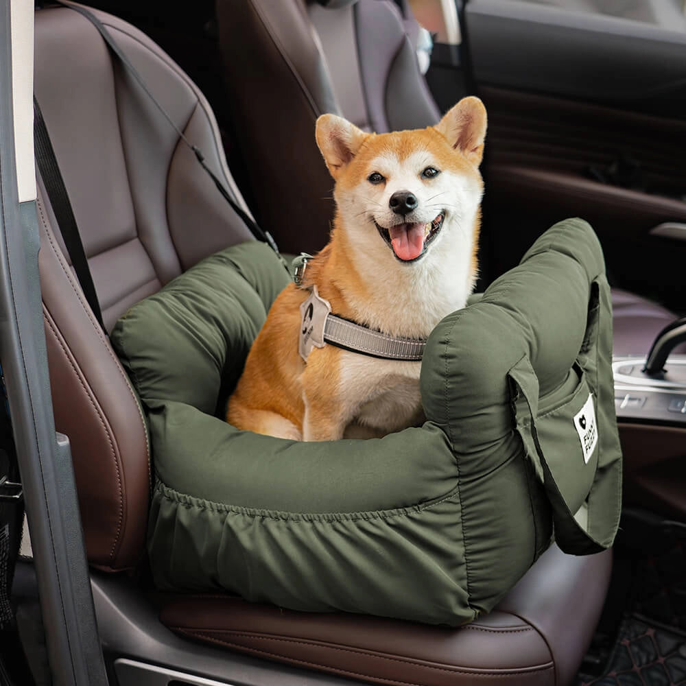 Luxury Dog Car Seat - Secure Non-Slip Booster with Seatbelt Harness