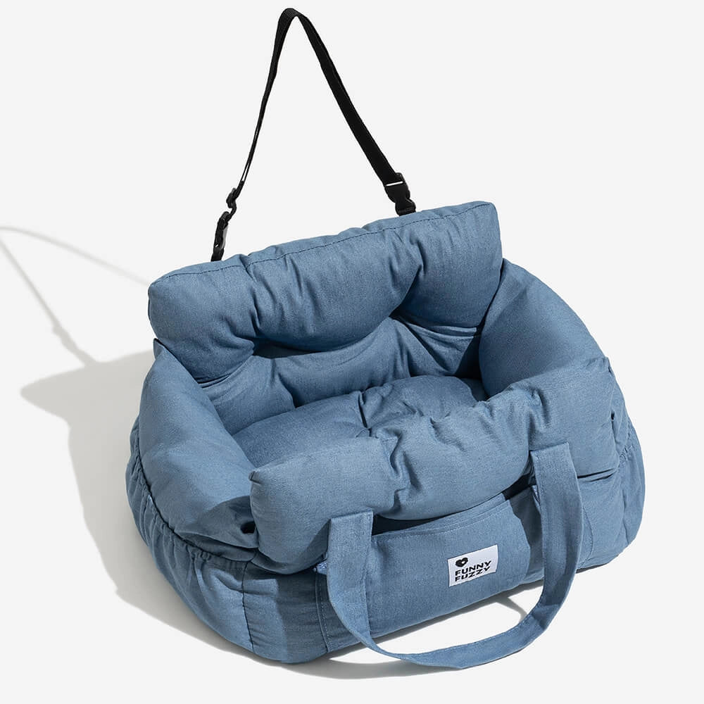 Luxury Dog Car Seat - Secure Non-Slip Booster with Seatbelt Harness