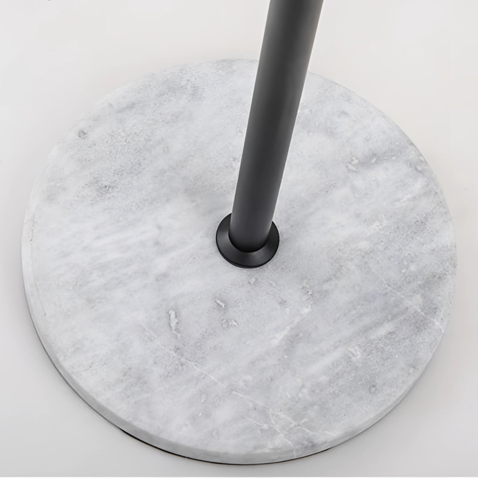 Luxury gold dome floor lamp with a modern design, featuring an adjustable metal structure and a sturdy marble base.