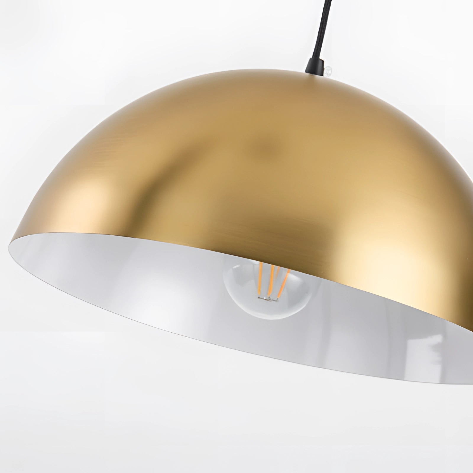 Luxury gold dome floor lamp with adjustable height, featuring a modern design and a sturdy marble base.