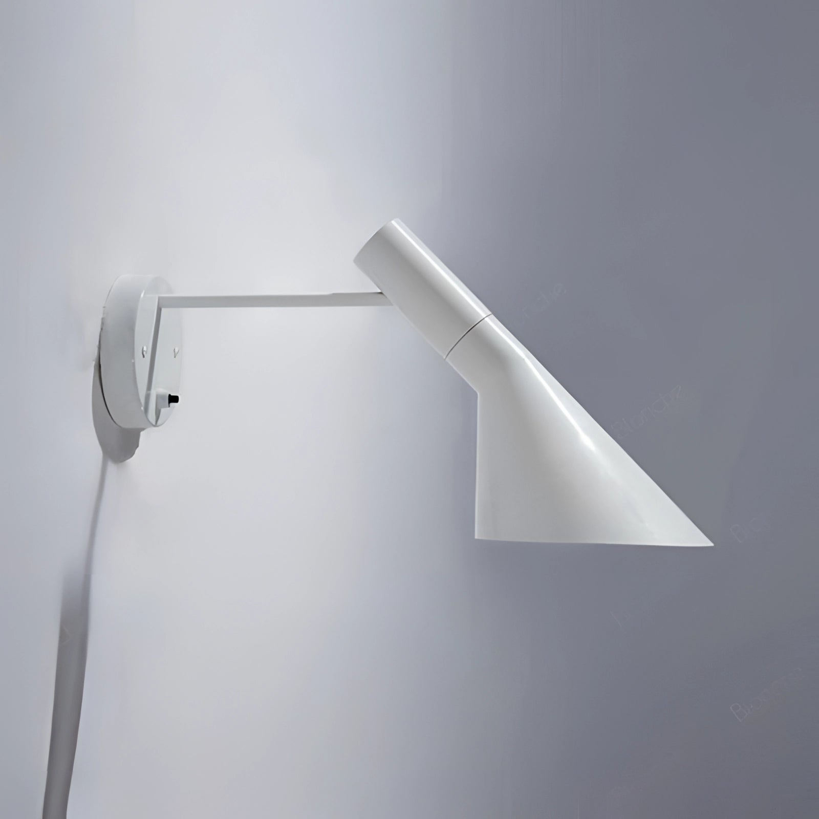 Matte black adjustable LED wall lamp with a modern design, featuring a sleek metal finish suitable for bedrooms.