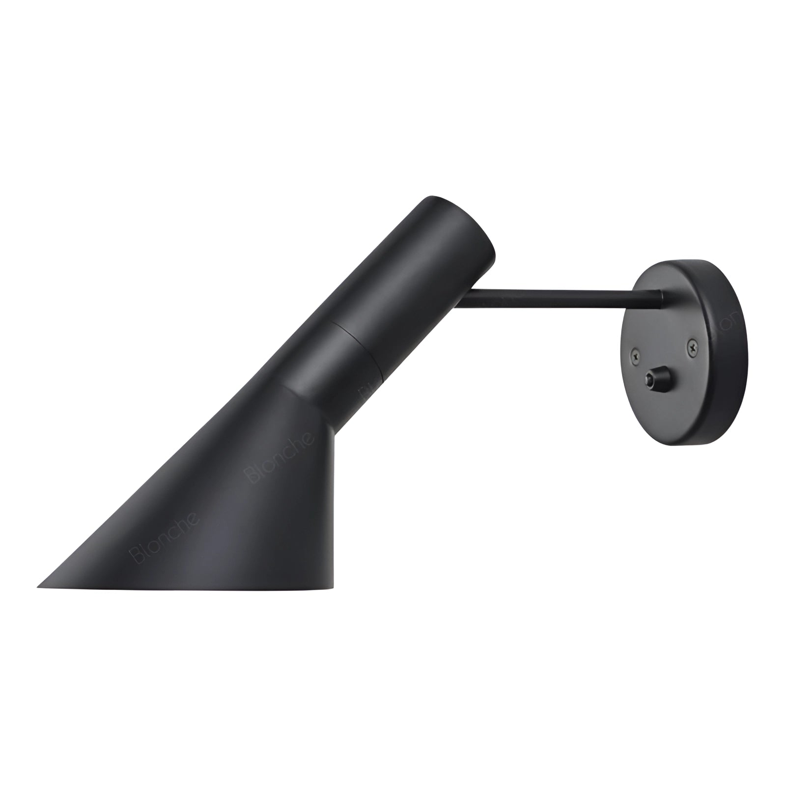 A matte black adjustable LED wall lamp with a modern sconce design, ideal for bedroom use. The lamp features a sleek, circular structure made of metal and showcases a contemporary aesthetic.
