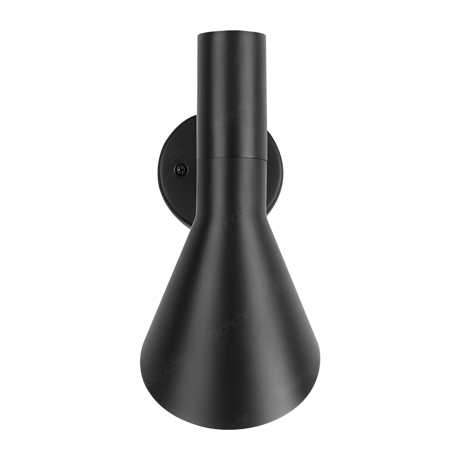Matte black adjustable LED wall lamp with a modern sconce design, featuring a cylindrical shape and sleek metal construction, suitable for bedroom interior design.