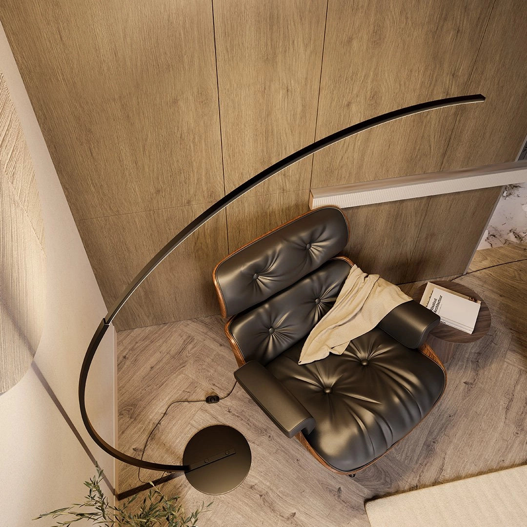 Modern Arc Floor Lamp - Minimalist LED, Sleek Metal Finish