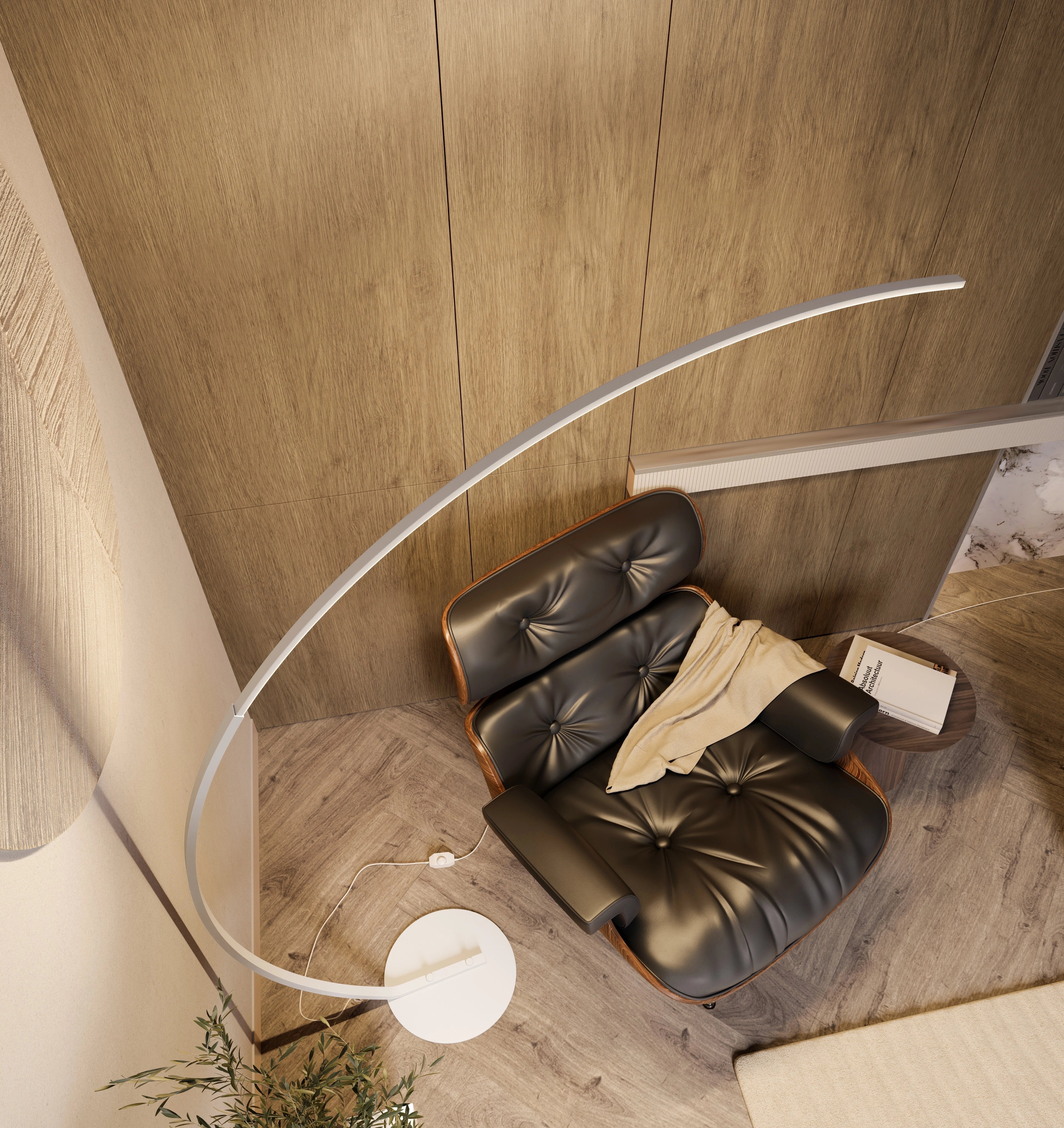 Modern Arc Floor Lamp - Minimalist LED, Sleek Metal Finish