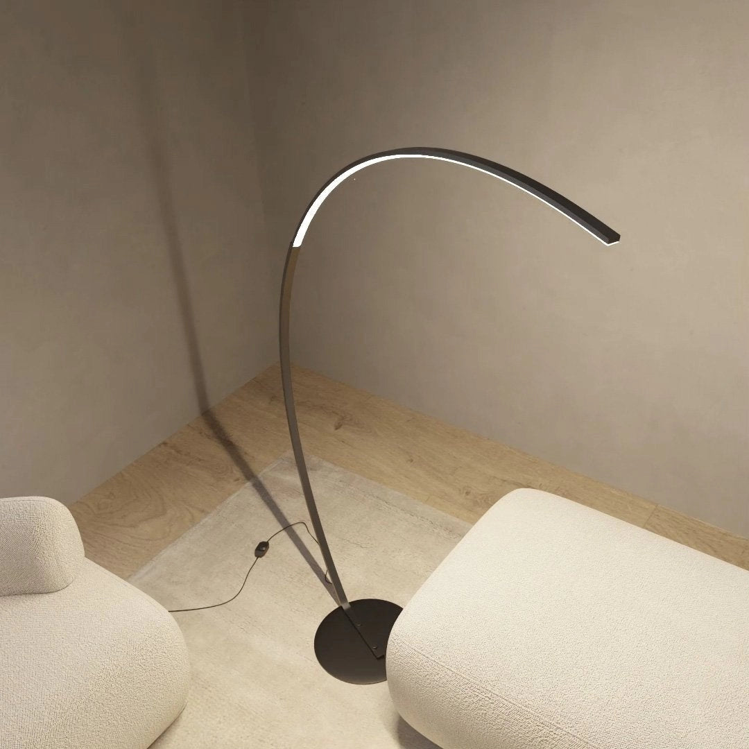 Modern Arc Floor Lamp - Minimalist LED, Sleek Metal Finish