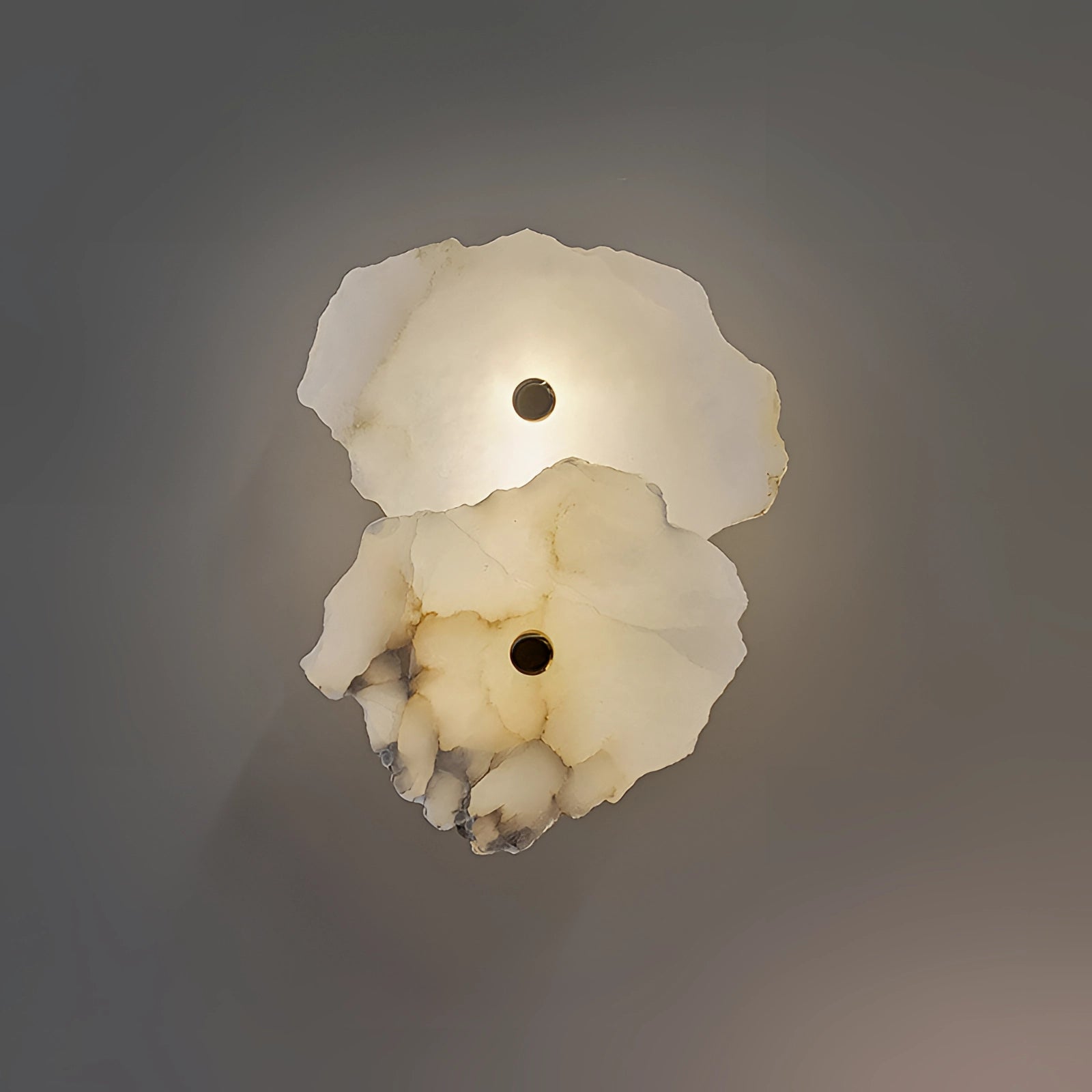 Modern minimalist LED wall lamp with a circular design resembling overlapping petals, creating a unique ambient lighting effect suitable for Great Britain and Australia with a voltage of 220 V-240 V. The fixture artistically combines elements of nature and light.