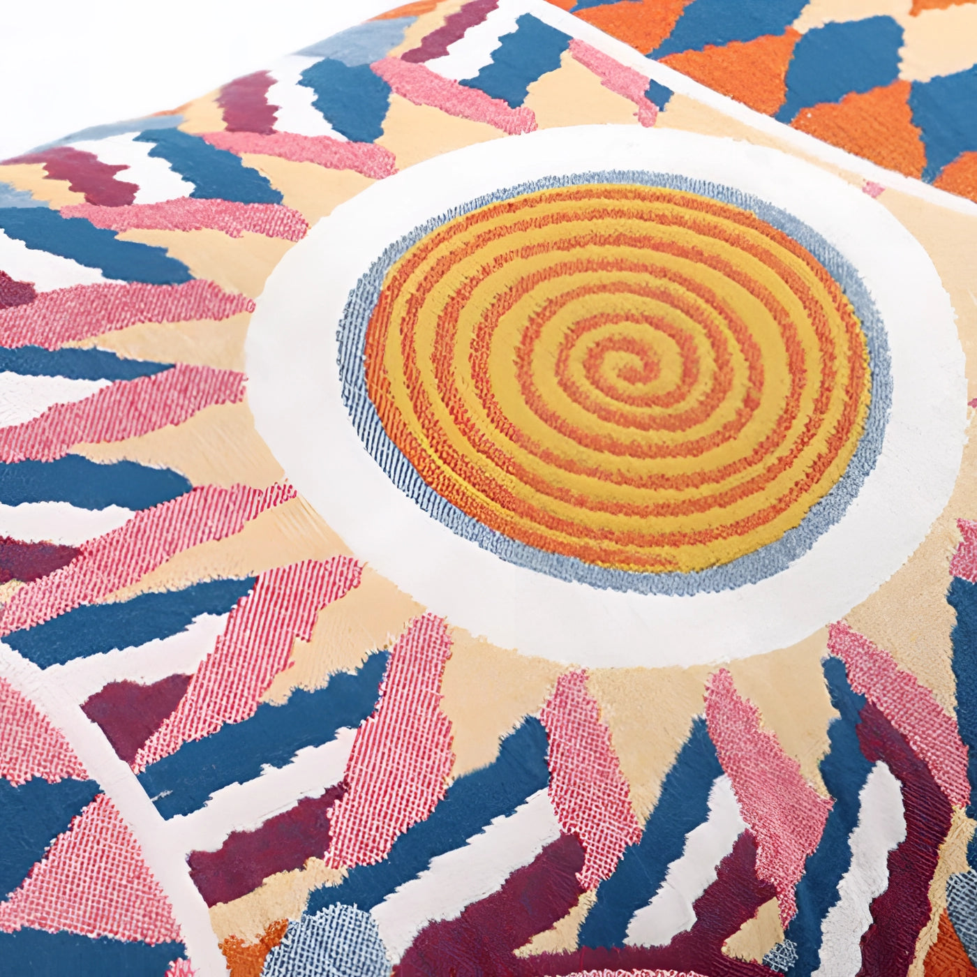 Multicolor Geometric Pillow - Bohemian Throw with Kaleidoscope Patterns