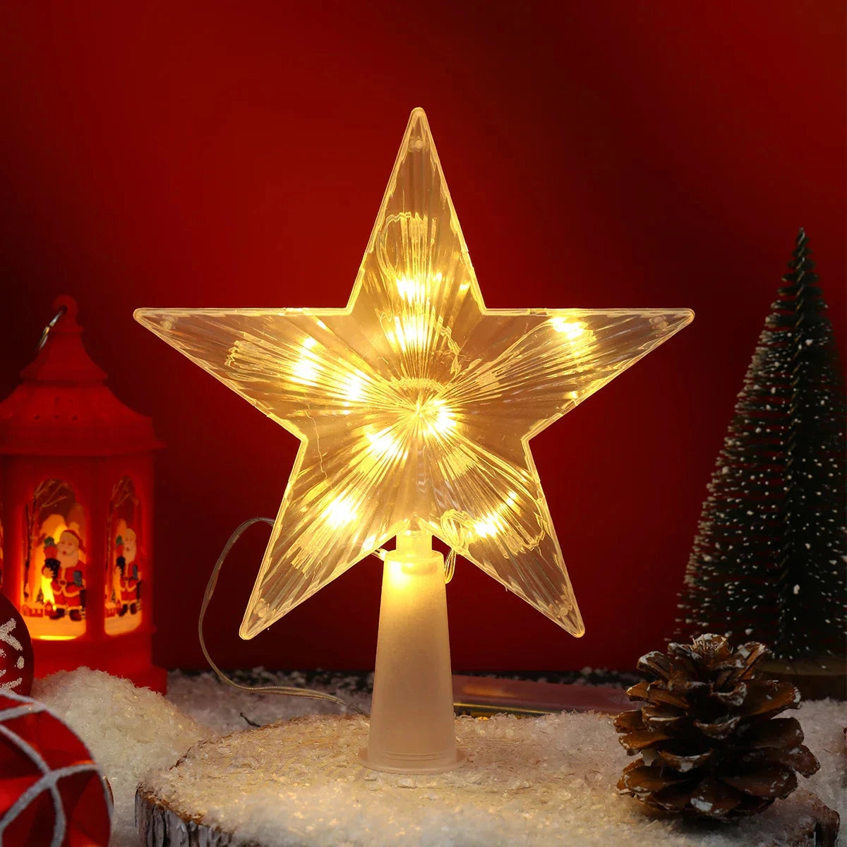 Multicolor LED Star Tree Topper - Illuminated Christmas Decoration