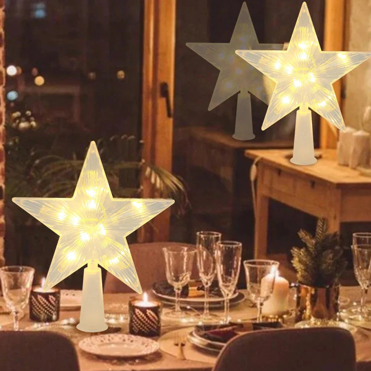 Multicolor LED Star Tree Topper - Illuminated Christmas Decoration