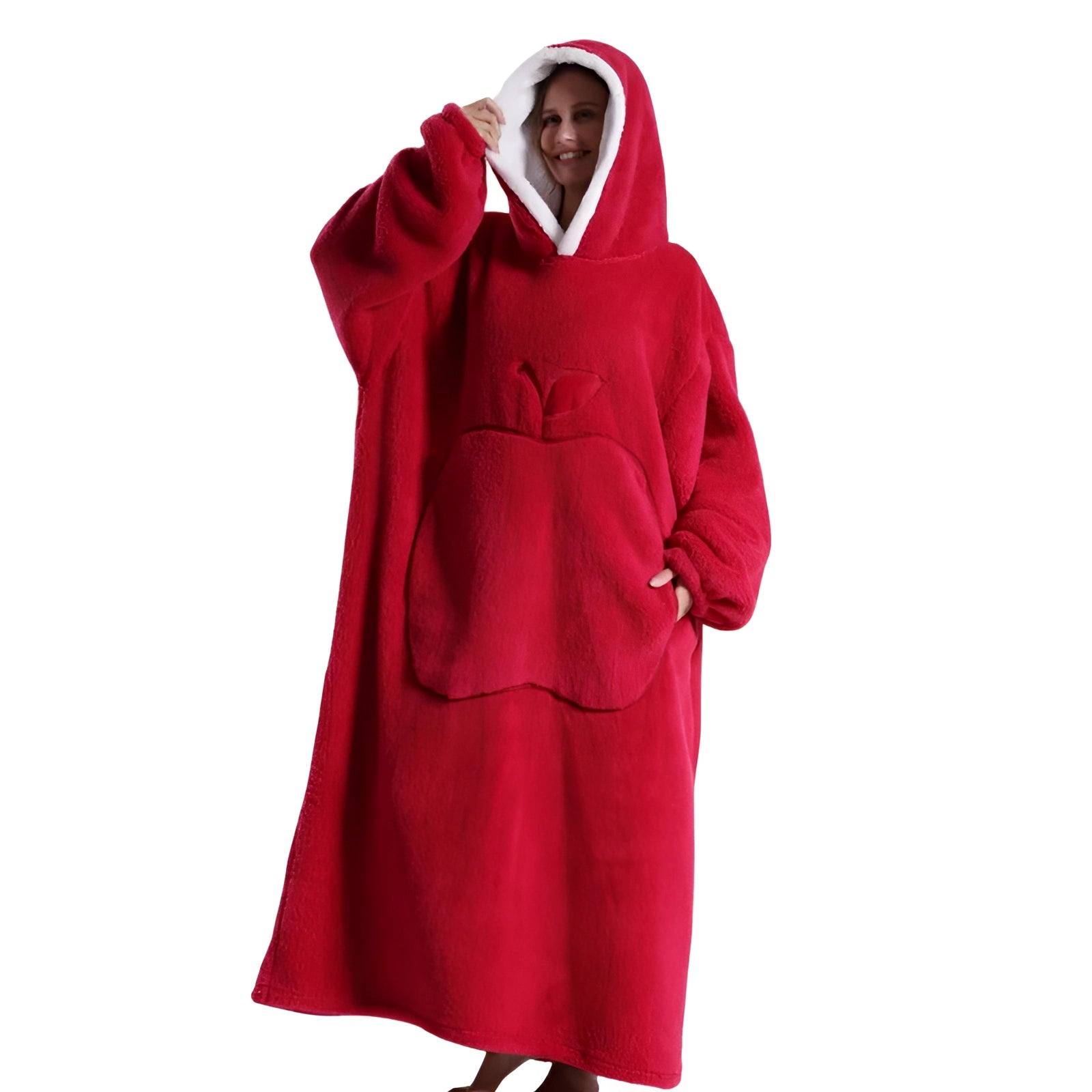 Oversized Pink Hoodie Blanket with Hood - Soft Fleece Wearable