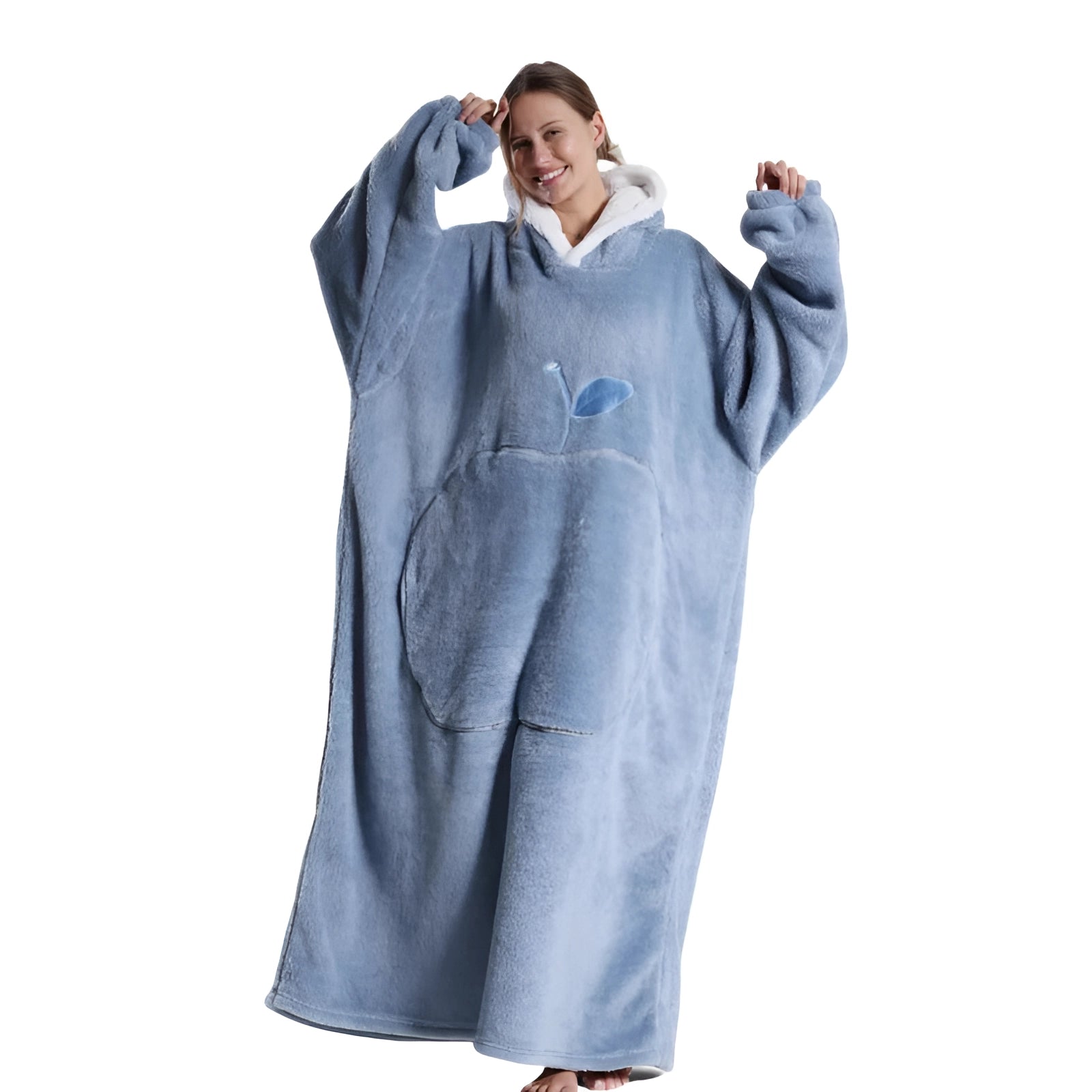 Oversized Pink Hoodie Blanket with Hood - Soft Fleece Wearable