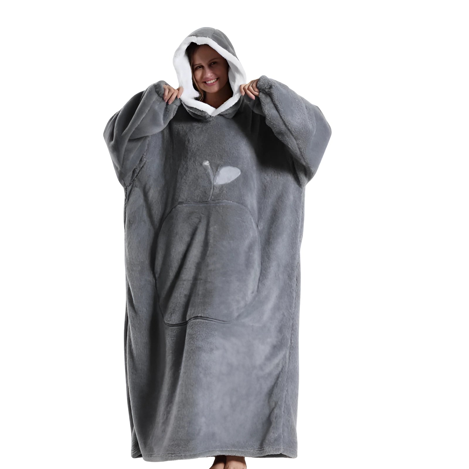 Oversized Pink Hoodie Blanket with Hood - Soft Fleece Wearable