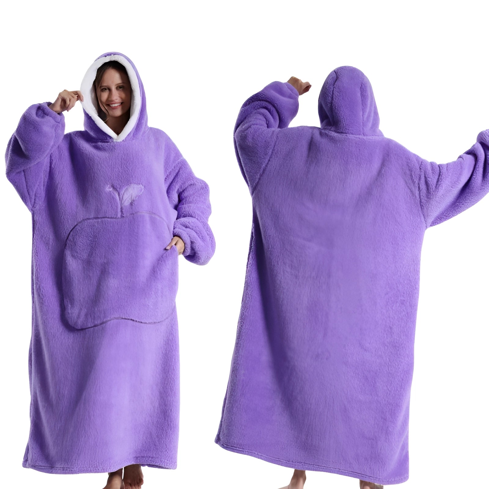Oversized Pink Hoodie Blanket with Hood - Soft Fleece Wearable