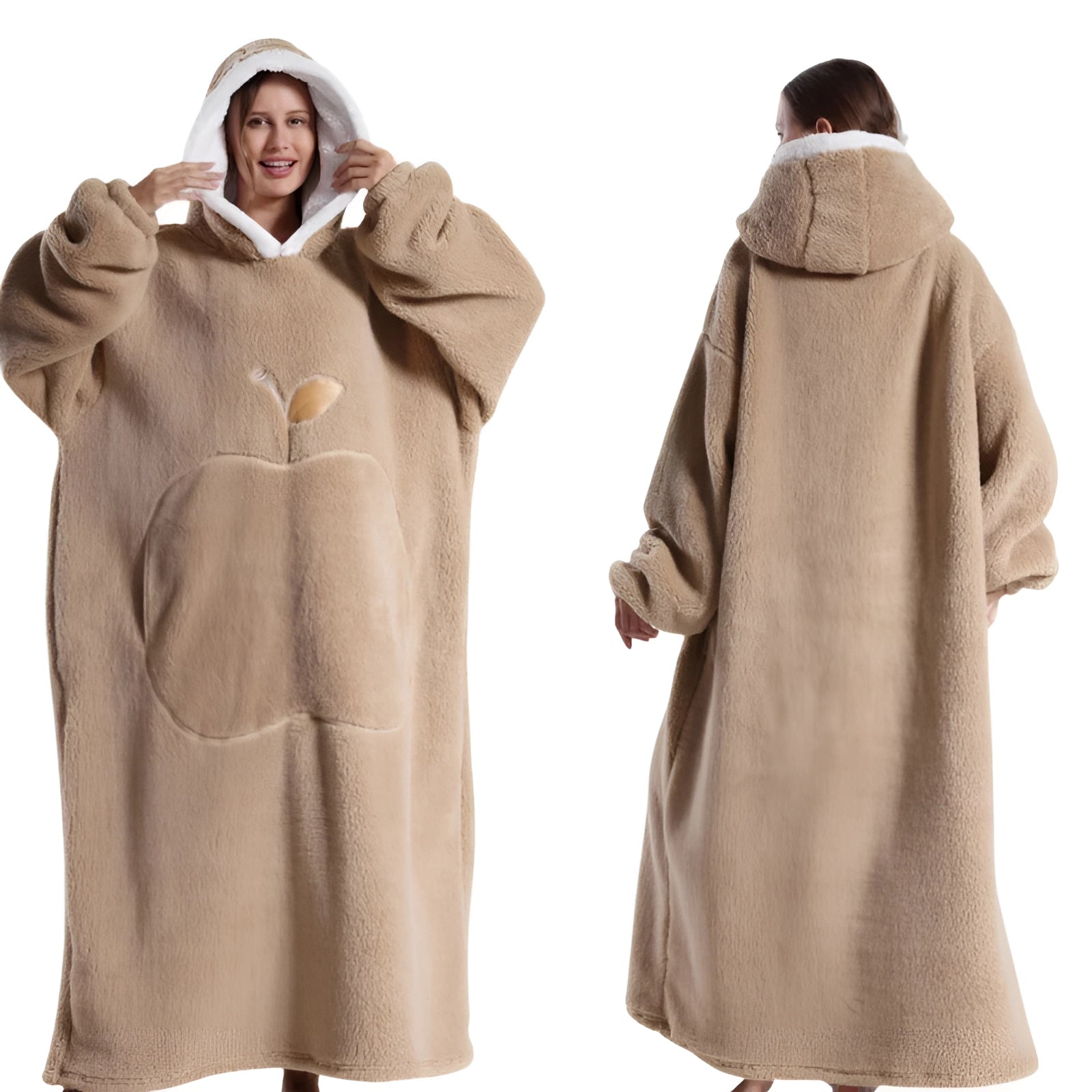 Oversized Pink Hoodie Blanket with Hood - Soft Fleece Wearable