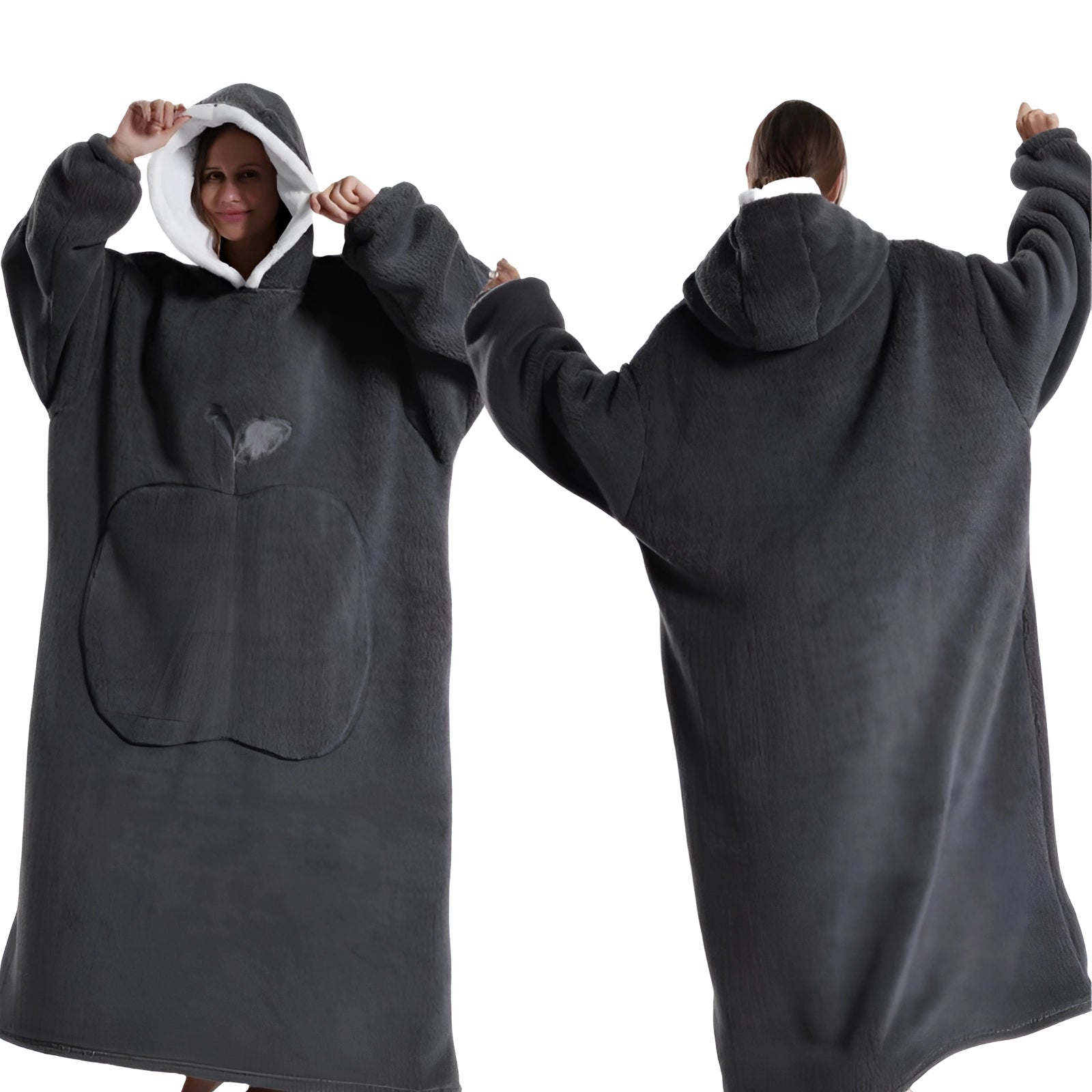 Oversized Pink Hoodie Blanket with Hood - Soft Fleece Wearable