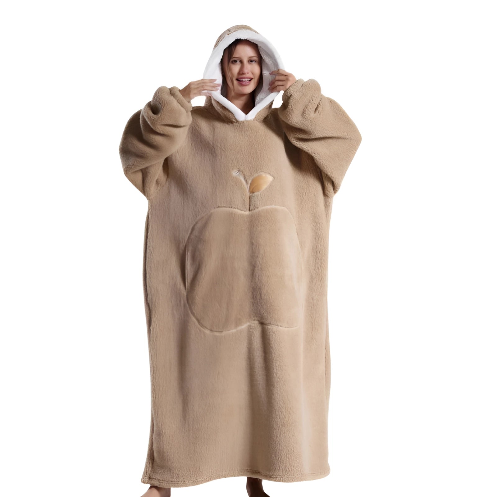 Oversized Pink Hoodie Blanket with Hood - Soft Fleece Wearable