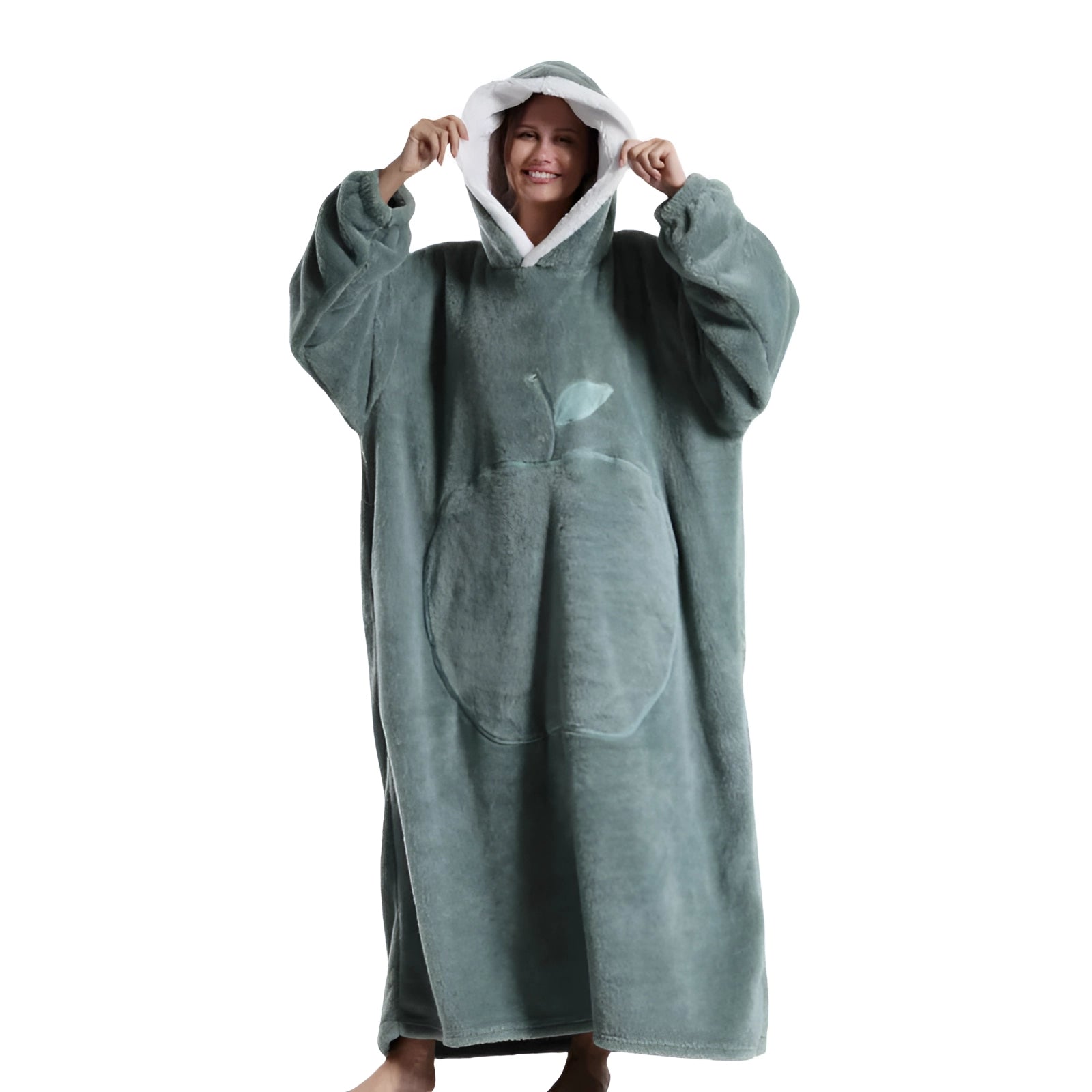 Oversized Pink Hoodie Blanket with Hood - Soft Fleece Wearable