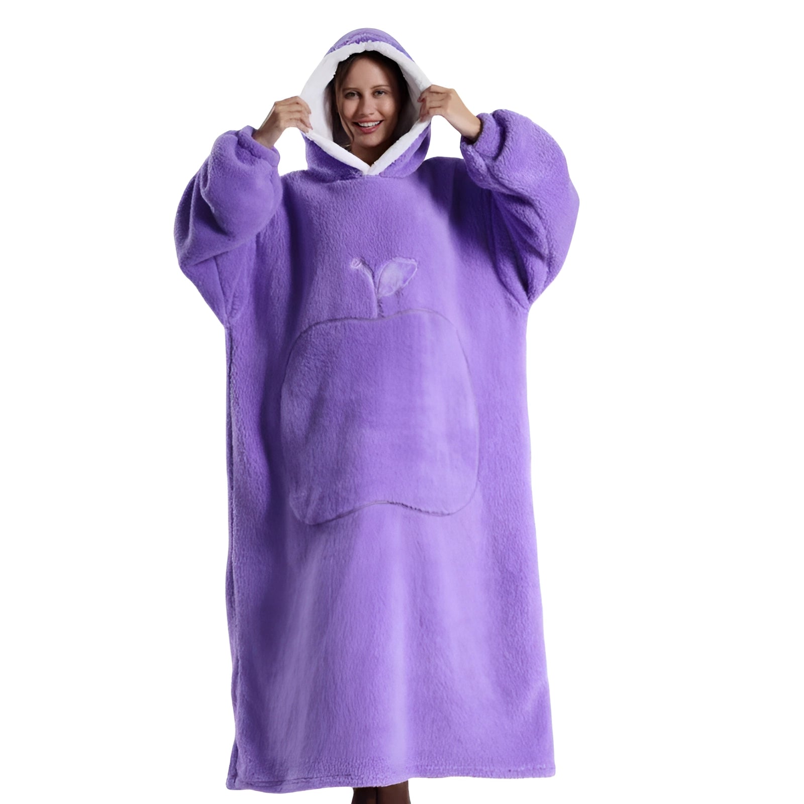 Oversized Pink Hoodie Blanket with Hood - Soft Fleece Wearable