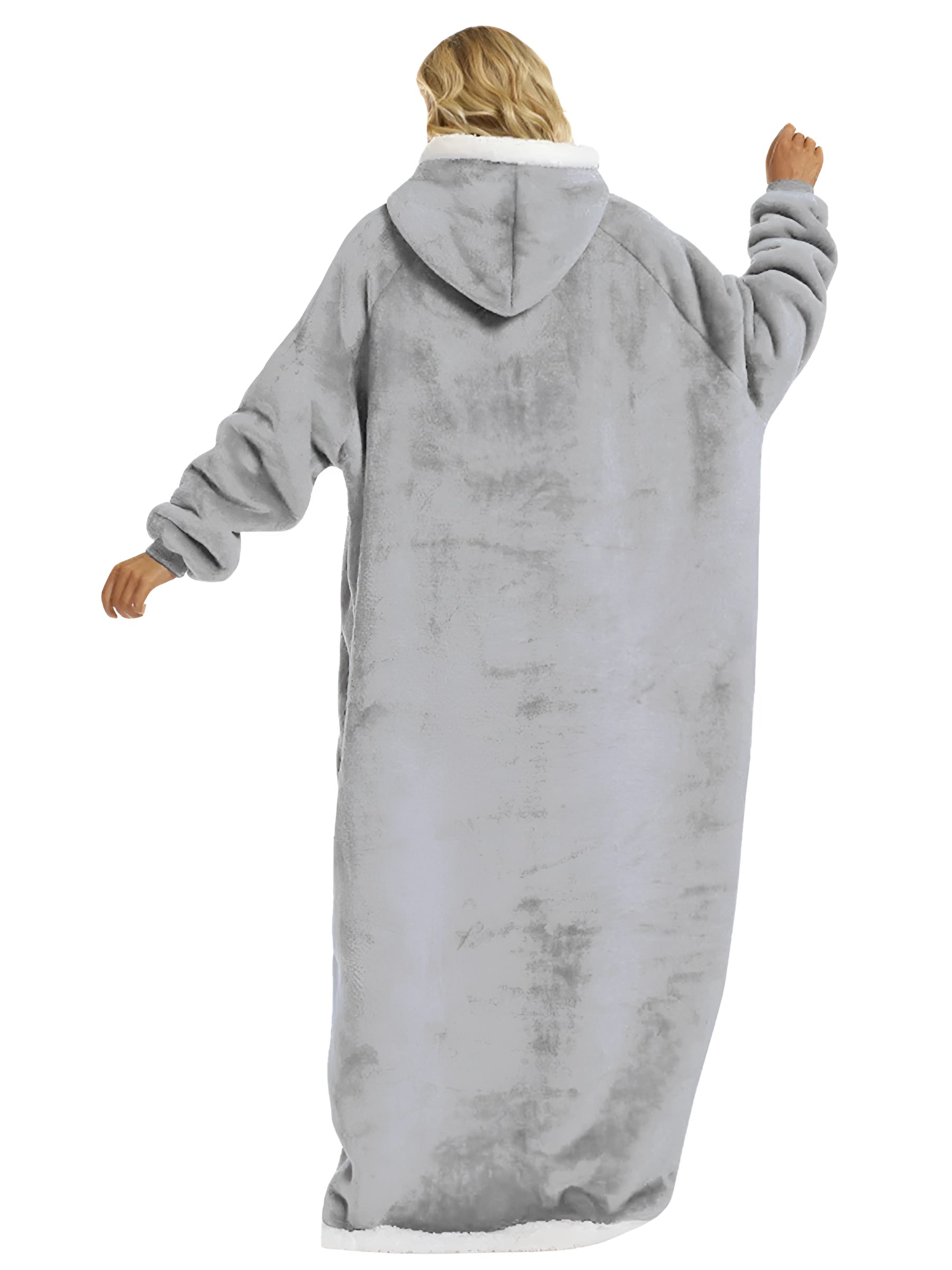 Oversized Sherpa Lined Wearable Blanket Hoodie with Pockets