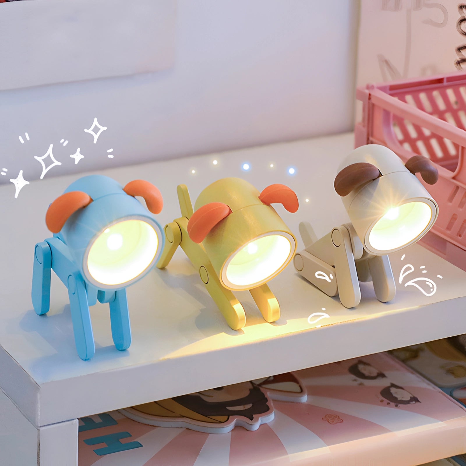 CharmingClip USB LED Desk Lamp with Flexible Arm in Playful Pink