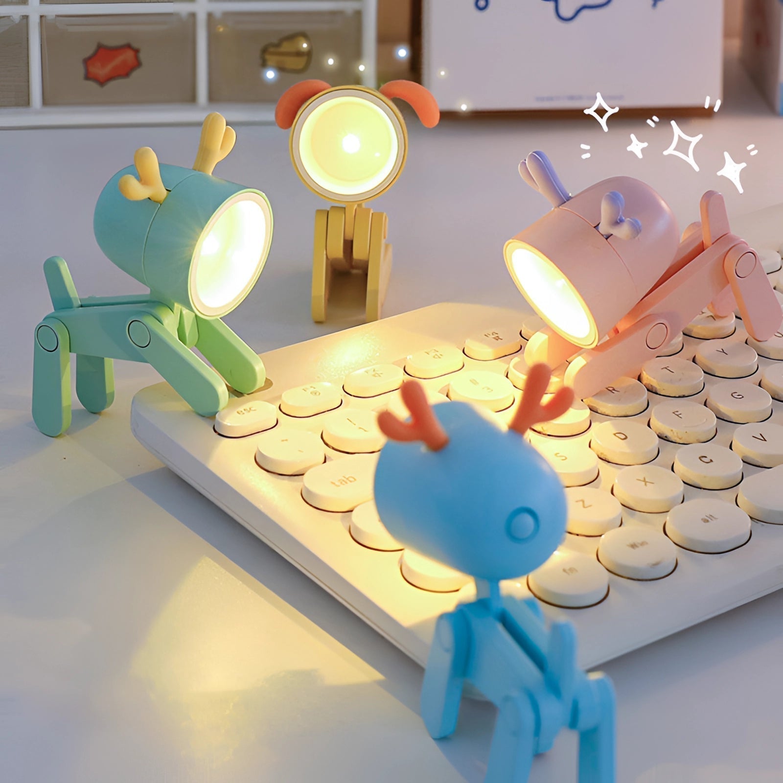 CharmingClip USB LED Desk Lamp with Flexible Arm in Playful Pink