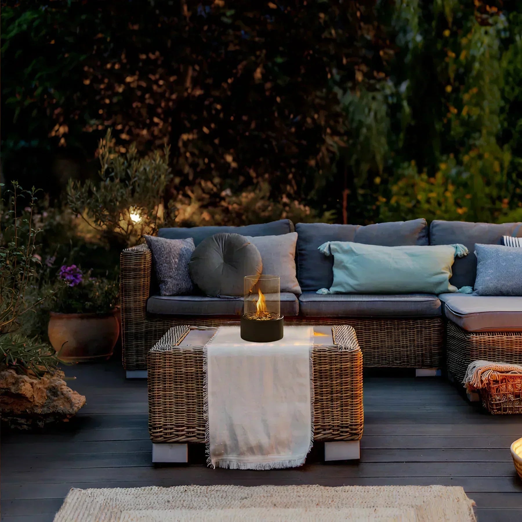 Lumino Portable Ethanol Fire Pit - Versatile Indoor & Outdoor Hearth