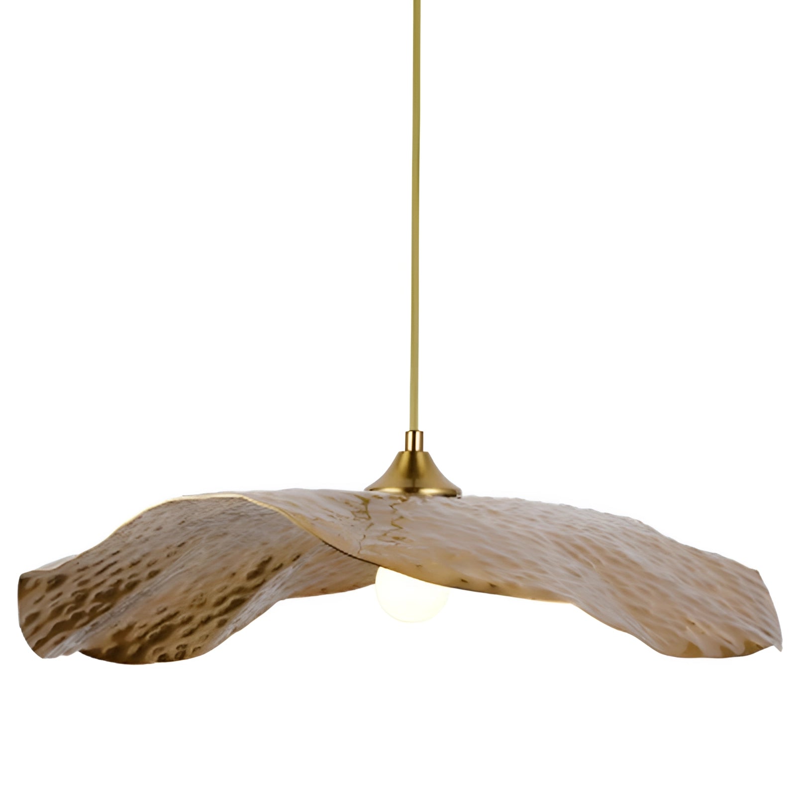 Scandinavian eco-friendly wooden pendant light with a minimalist design, featuring a 15.5-inch fixture in warm white, made from natural materials, and resembling organic elements like twigs and feathers.