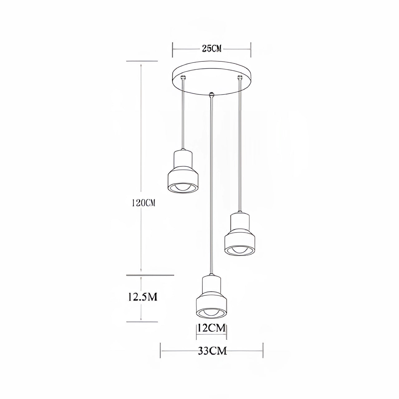Scandinavian Terrazzo Pendant Lights with three disk-shaped heads in a modern minimalist design, suspended in a parallel alignment.