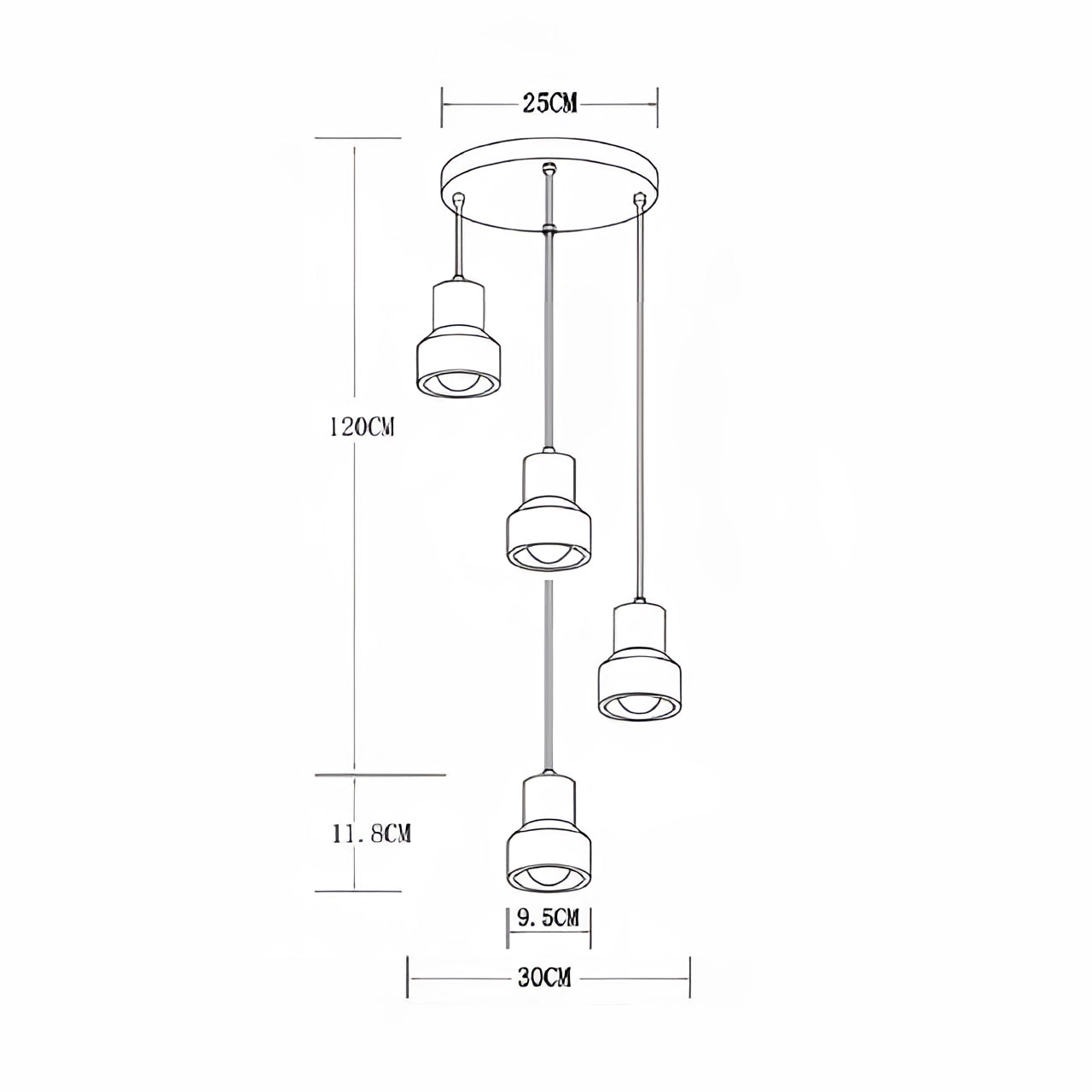 Scandinavian Terrazzo Pendant Lights with Modern Minimalist Design featuring four disk-shaped heads arranged in a parallel configuration.