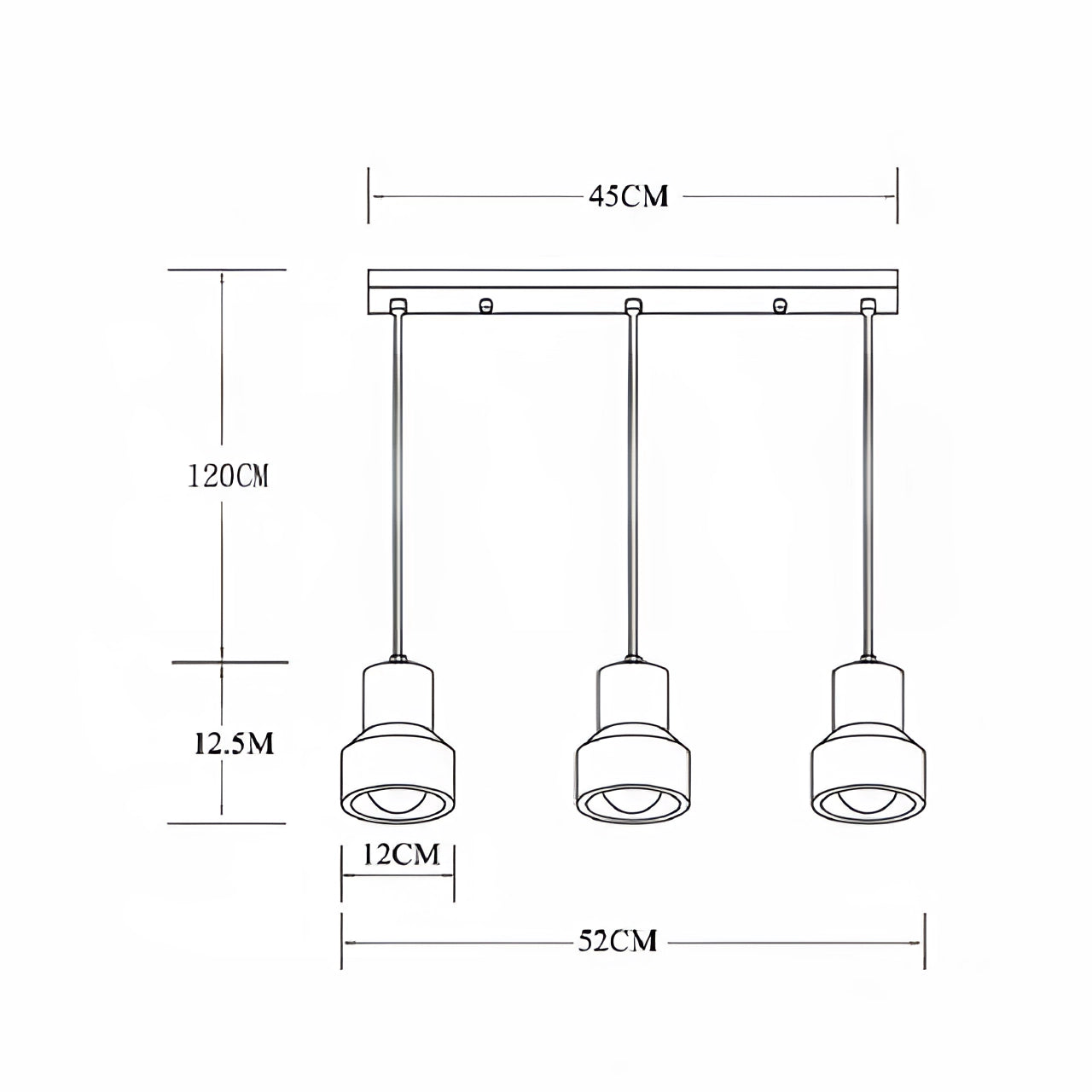 Scandinavian Terrazzo Pendant Lights with three elongated heads, showcasing a modern minimalist design with parallel lines and rectangular shapes.