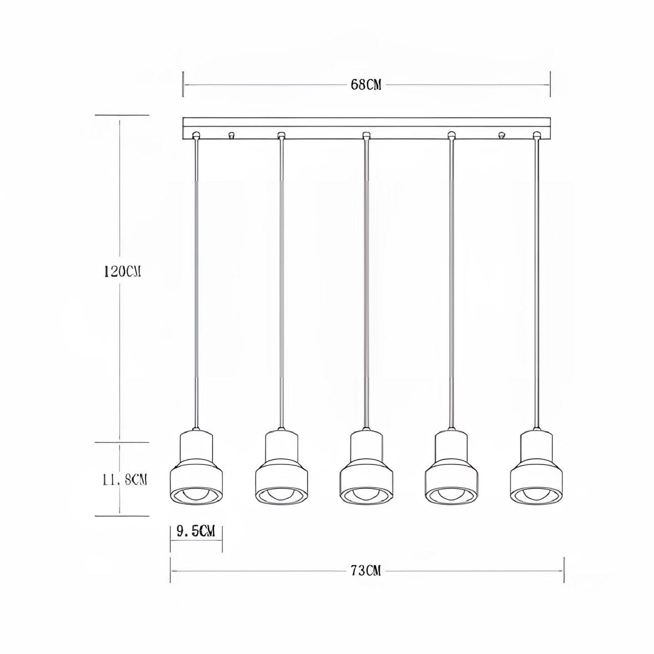 Scandinavian Terrazzo Pendant Lights with a modern minimalist design, featuring a 5-head configuration in a long S shape.