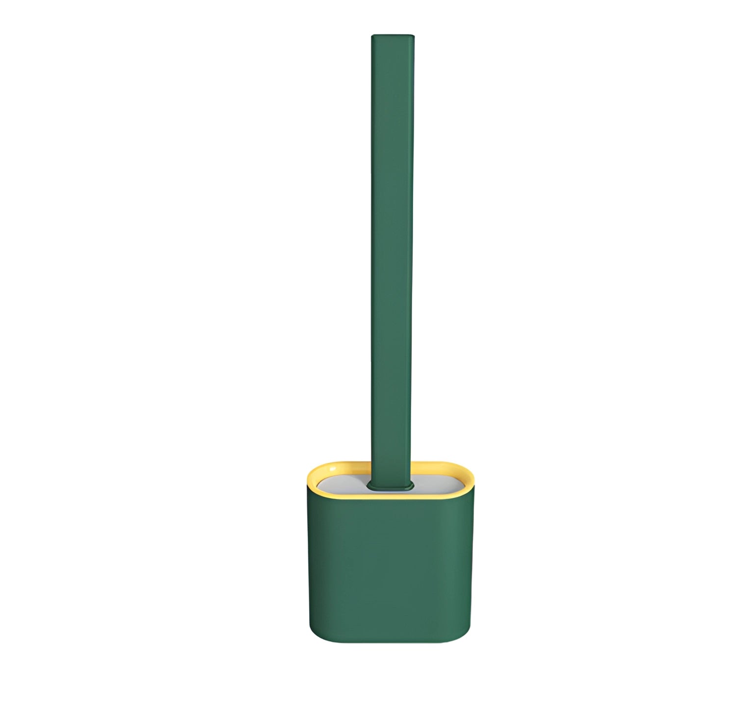 Sleek White Minimalist Toilet Brush & Holder - Modern Hygienic Design