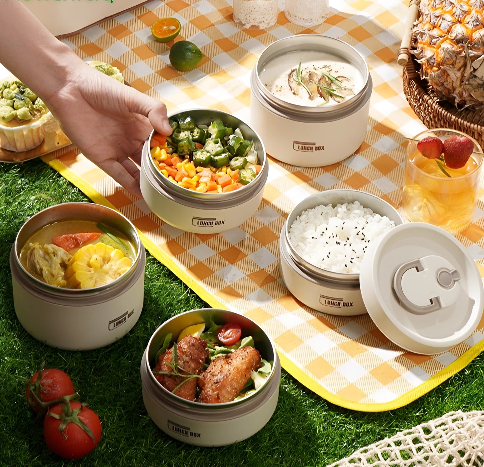 Stackable Insulated Lunch Box - Eco-Friendly Multi-Tier Meal Container