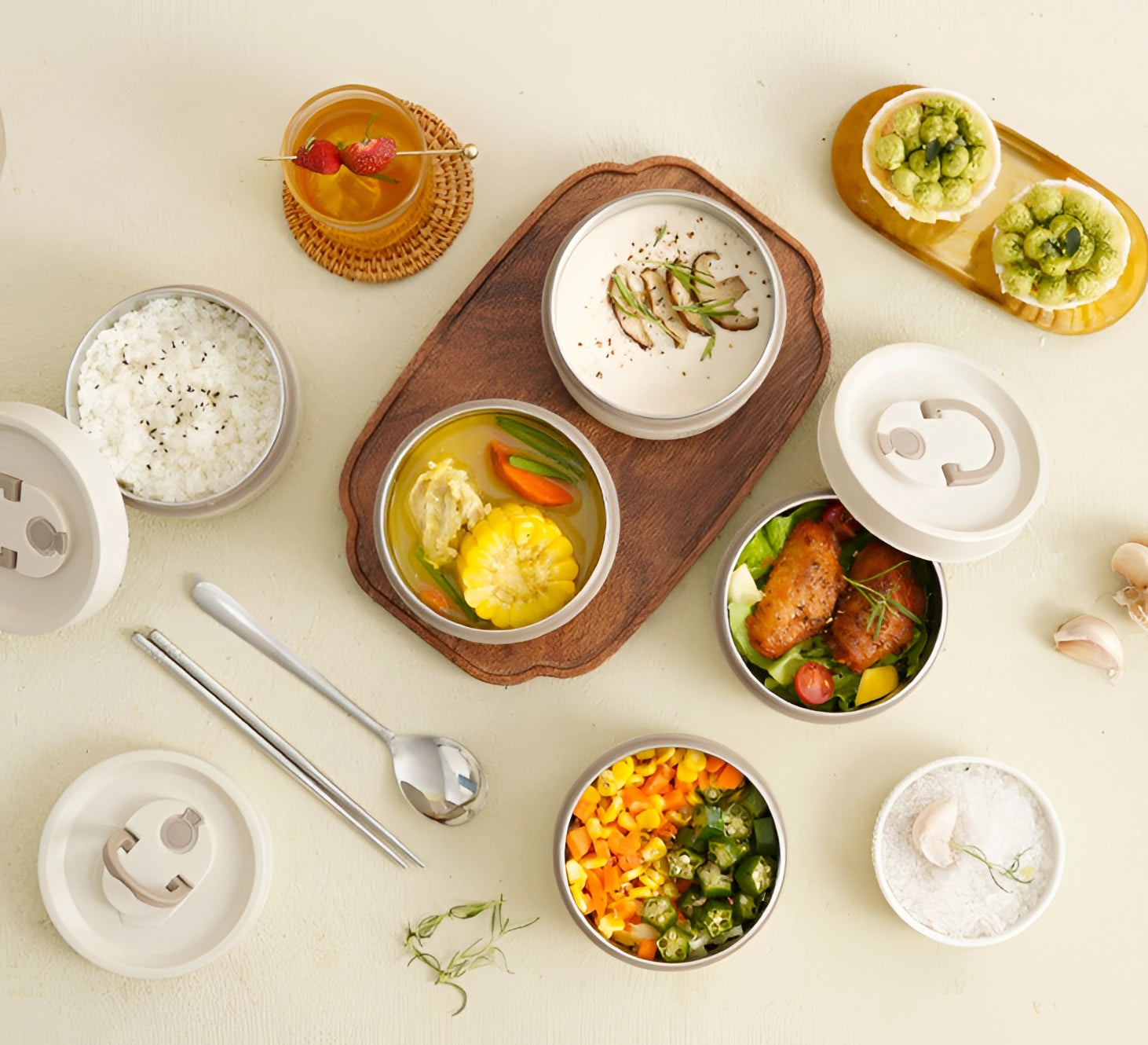 Stackable Insulated Lunch Box - Eco-Friendly Multi-Tier Meal Container