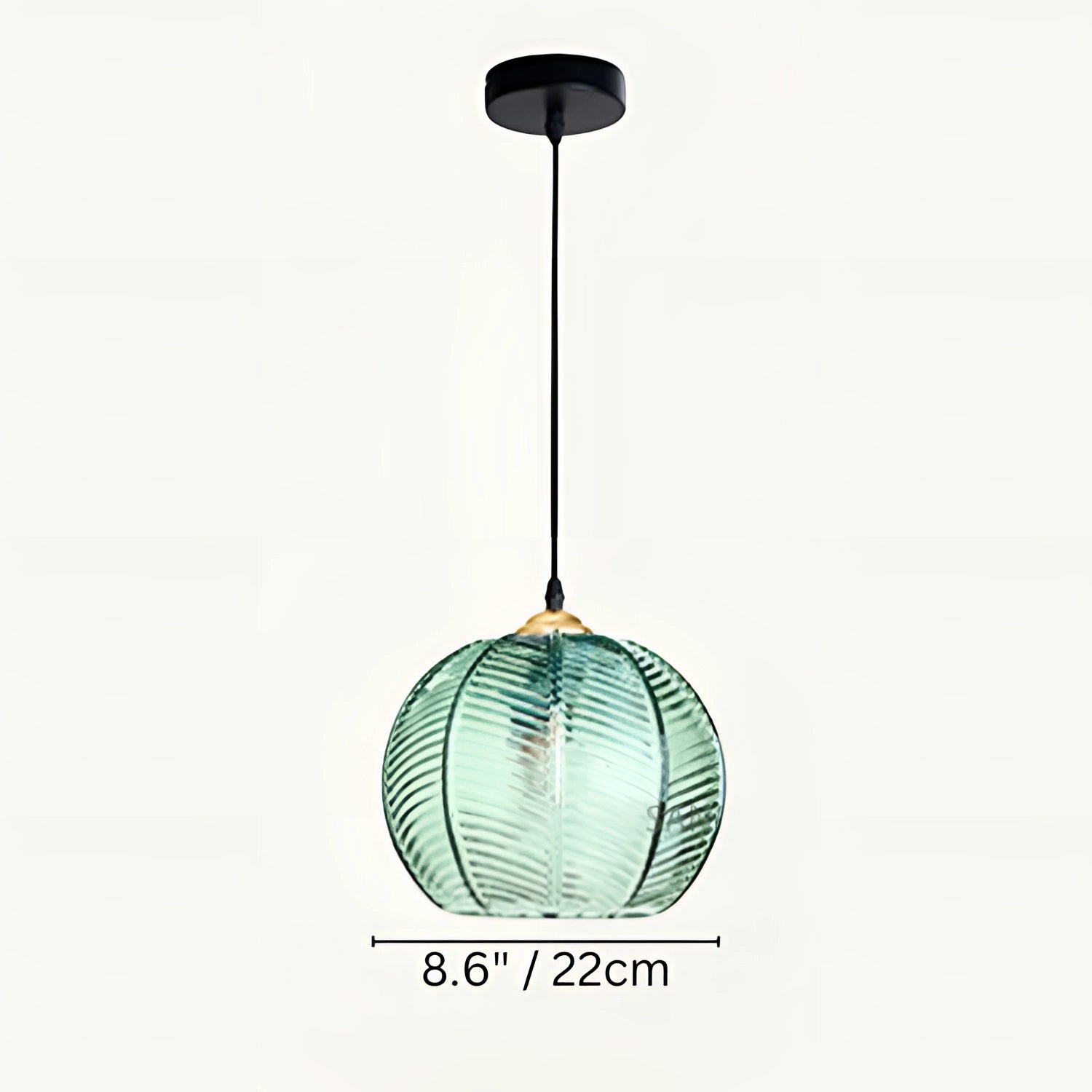 A trio of luxury pendant lights with botanical leaf glass design, each measuring 5.9 inches, elegantly hanging from the ceiling.