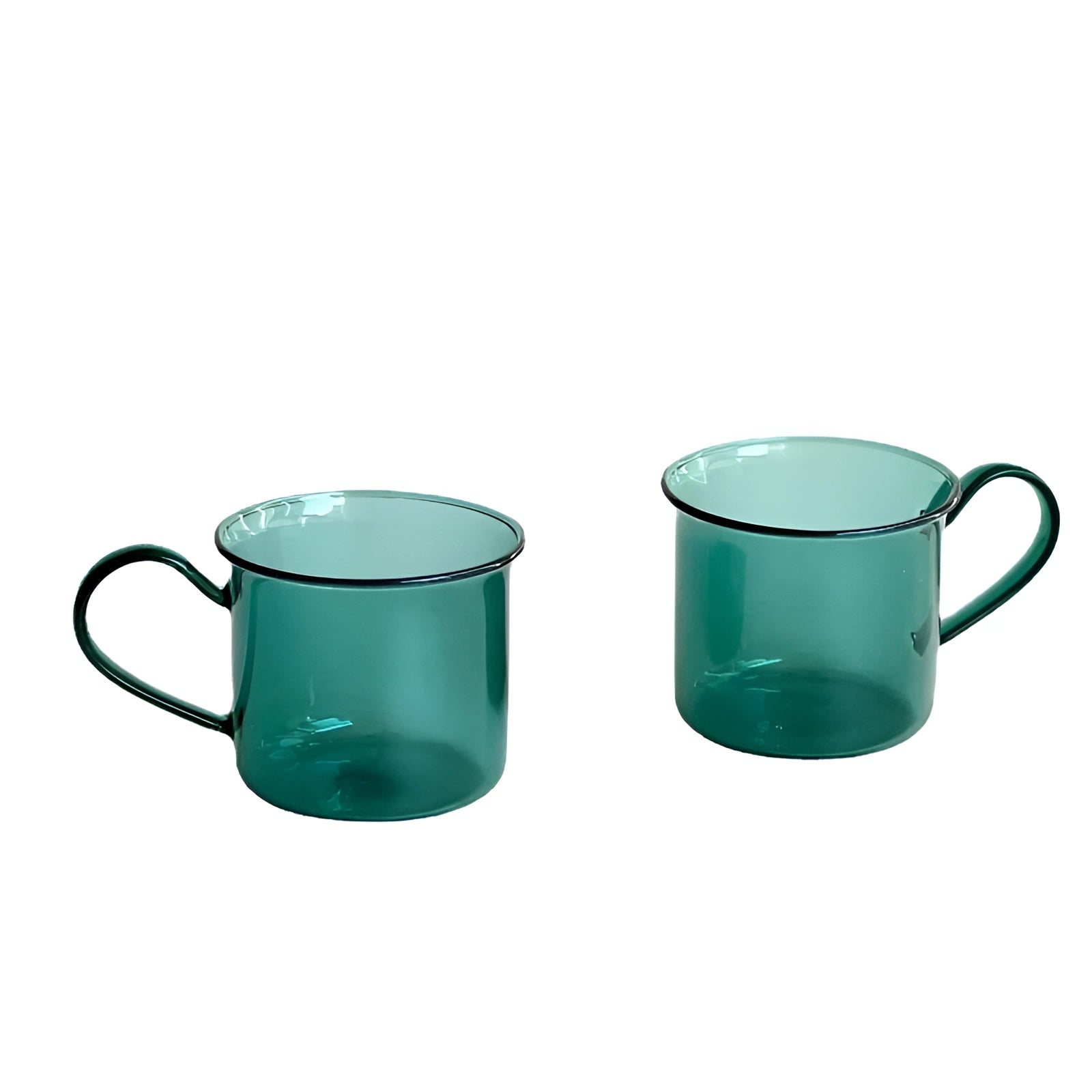 Set of vintage cobalt blue enamel mugs, featuring a durable design ideal for outdoor use, one prominently displayed in a turquoise color variation with a 200ml capacity.