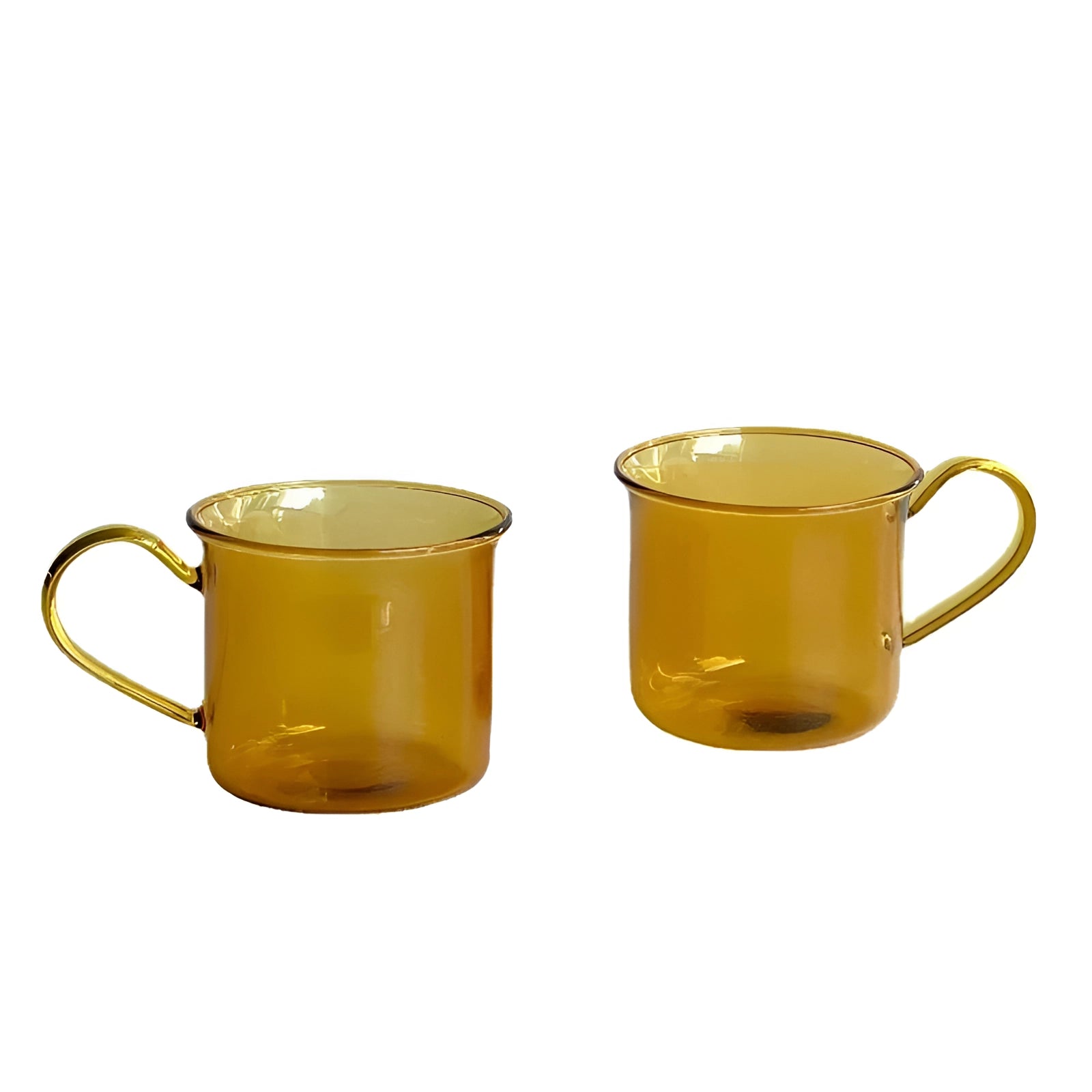 Vintage cobalt blue enamel mug set featuring a small yellow mug with a 200ml capacity, ideal for outdoor use and serving drinks.