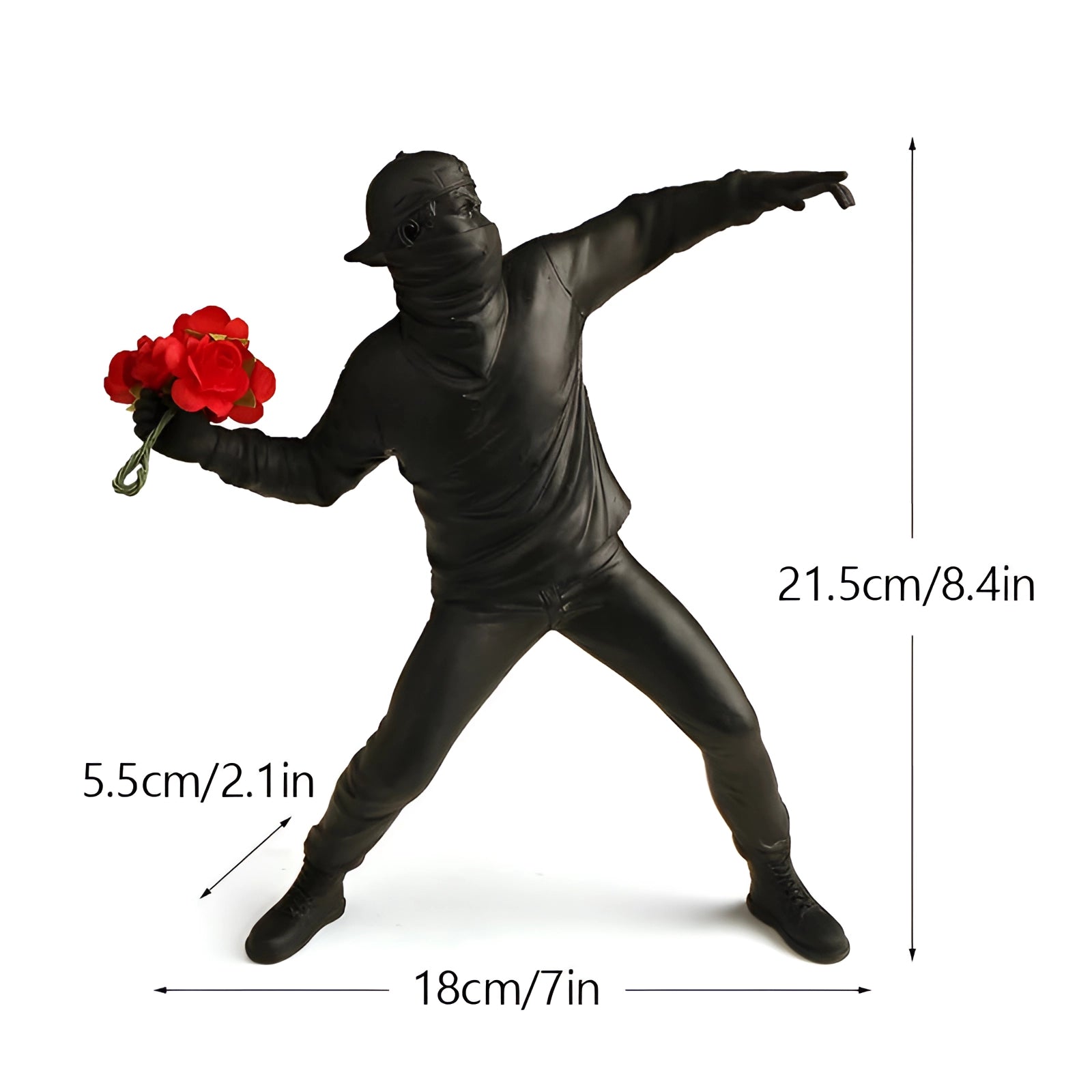 White morphsuit with a red rose design, featuring a full-body coverage ideal for performances, shown with arms and legs extended in a dynamic pose.