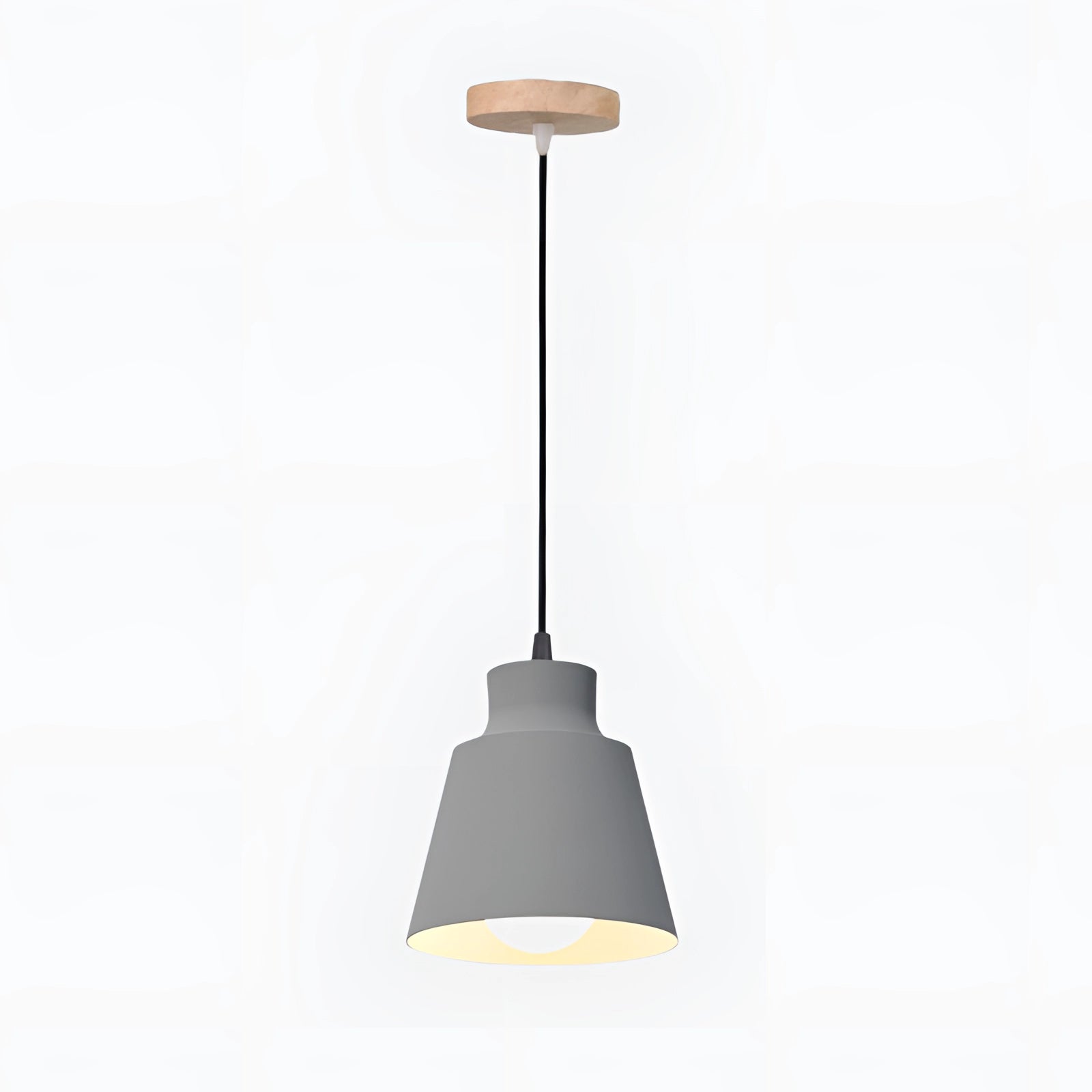 Modern Scandinavian Yellow Pendant Light with Grey Accents, 2 Piece Set, Hanging from Ceiling
