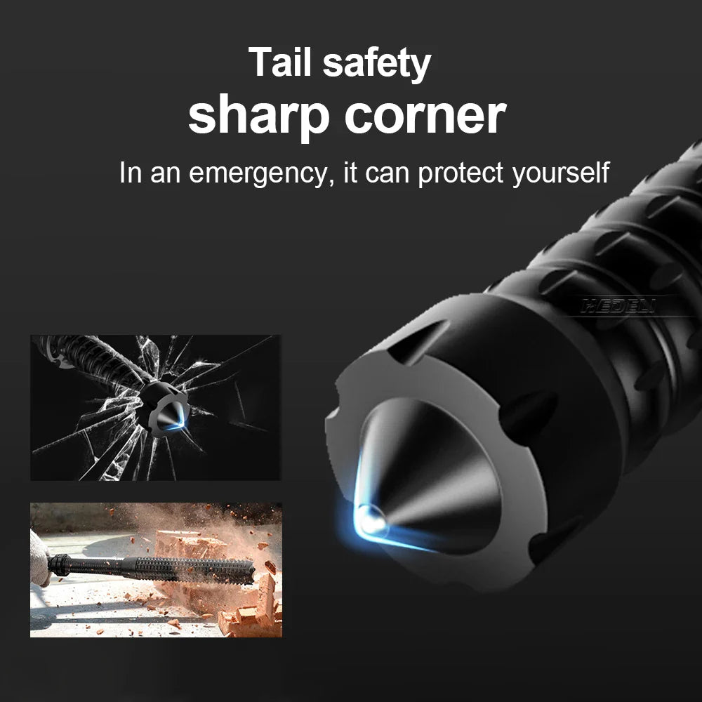 High-Power XHP120 LED Tactical Flashlight with Zoom and Waterproof Design