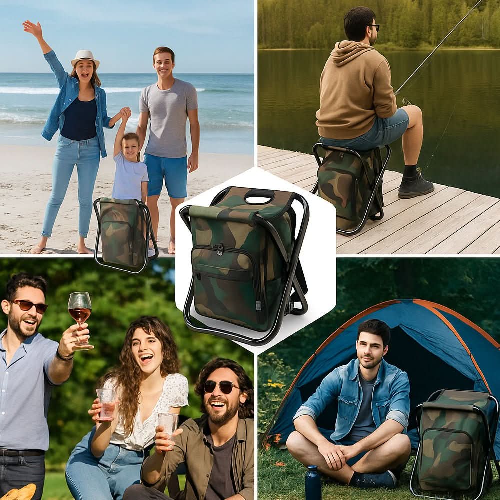 All-in-One Outdoor Backpack with Chair and Cooler